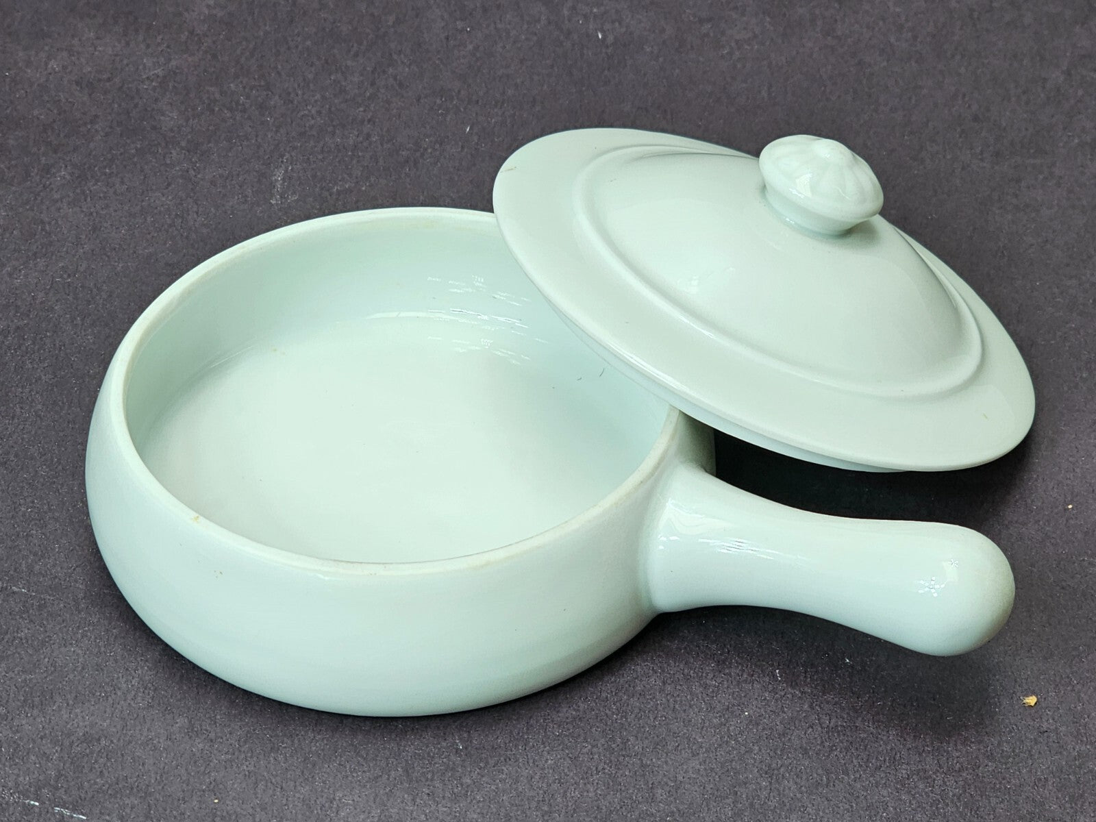Vintage White Ceramic French Onion Soup Bowl With Lid Made In France