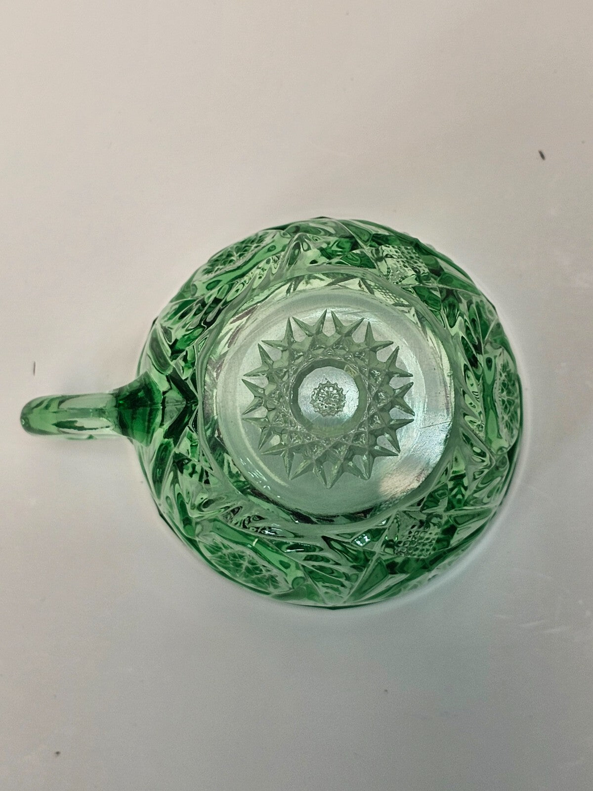 Heisey Pinwheel and Fan Green Moongleam Punch Cup