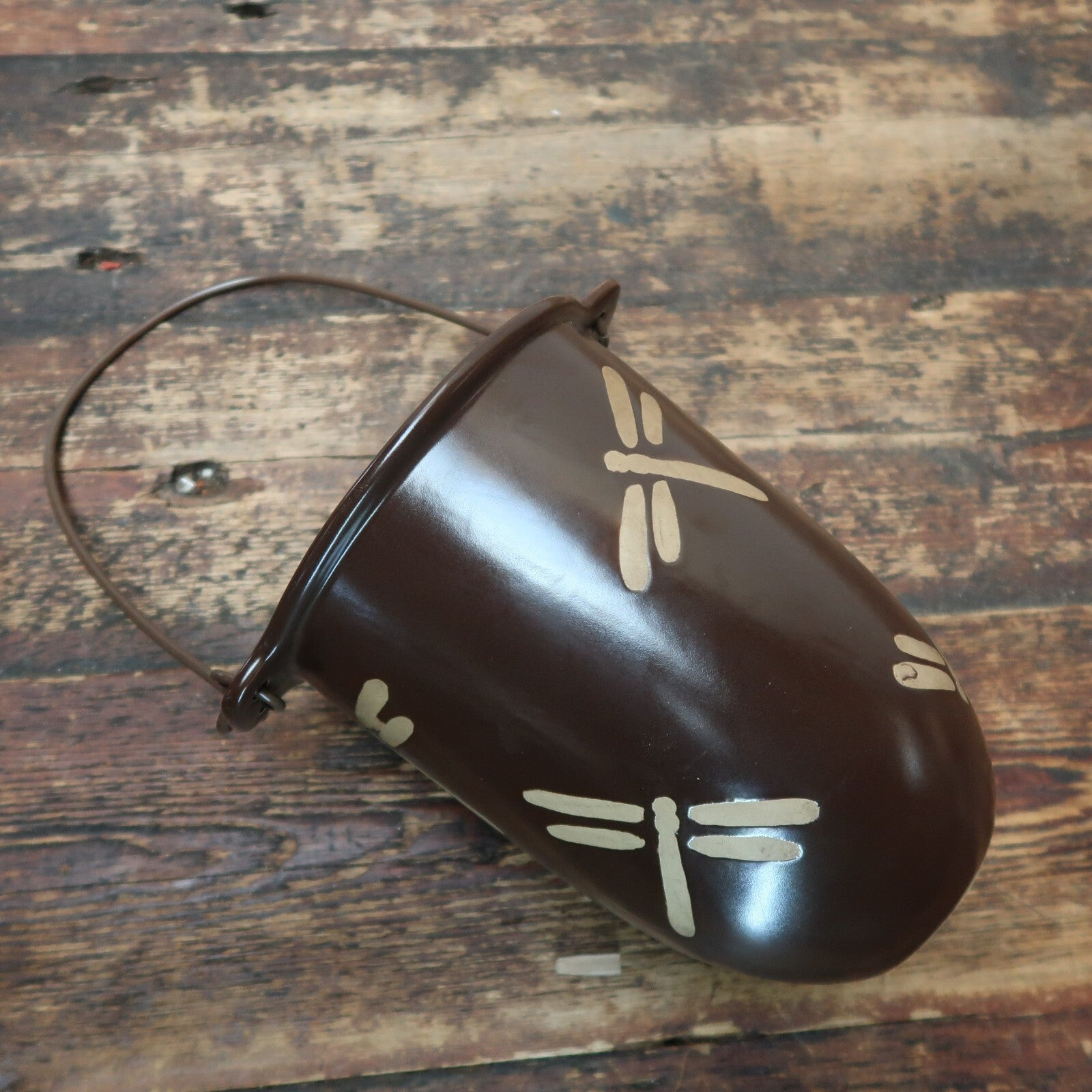 Ceramic Hanging Planter Plant Flower Pot Dragonfly Hand Made 6" x H 7.5"