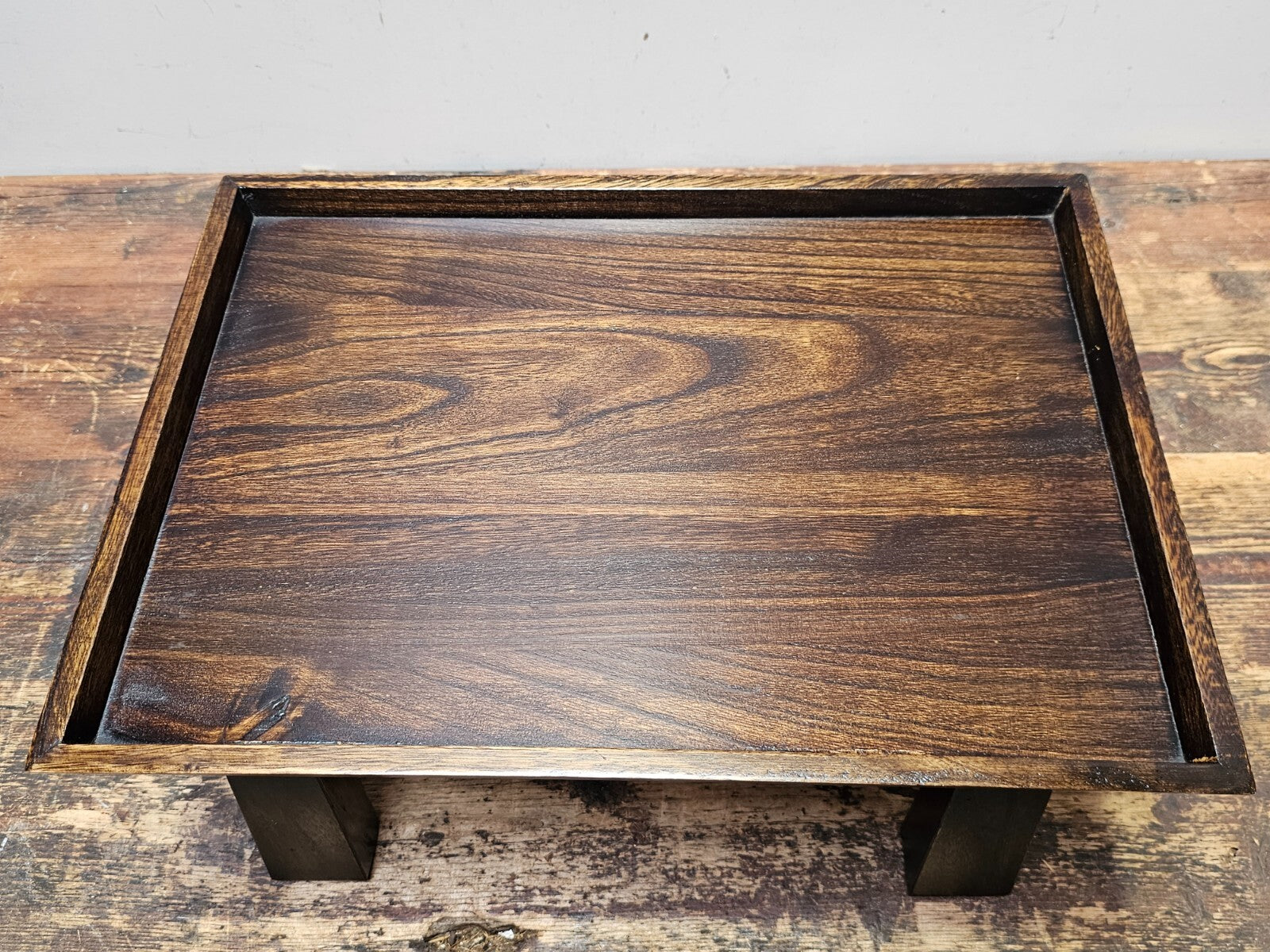 Vintage Japanese Hinoki Wooden Zen Table 13"W × 11.75"D × 4.25"H (3.9 lbs)