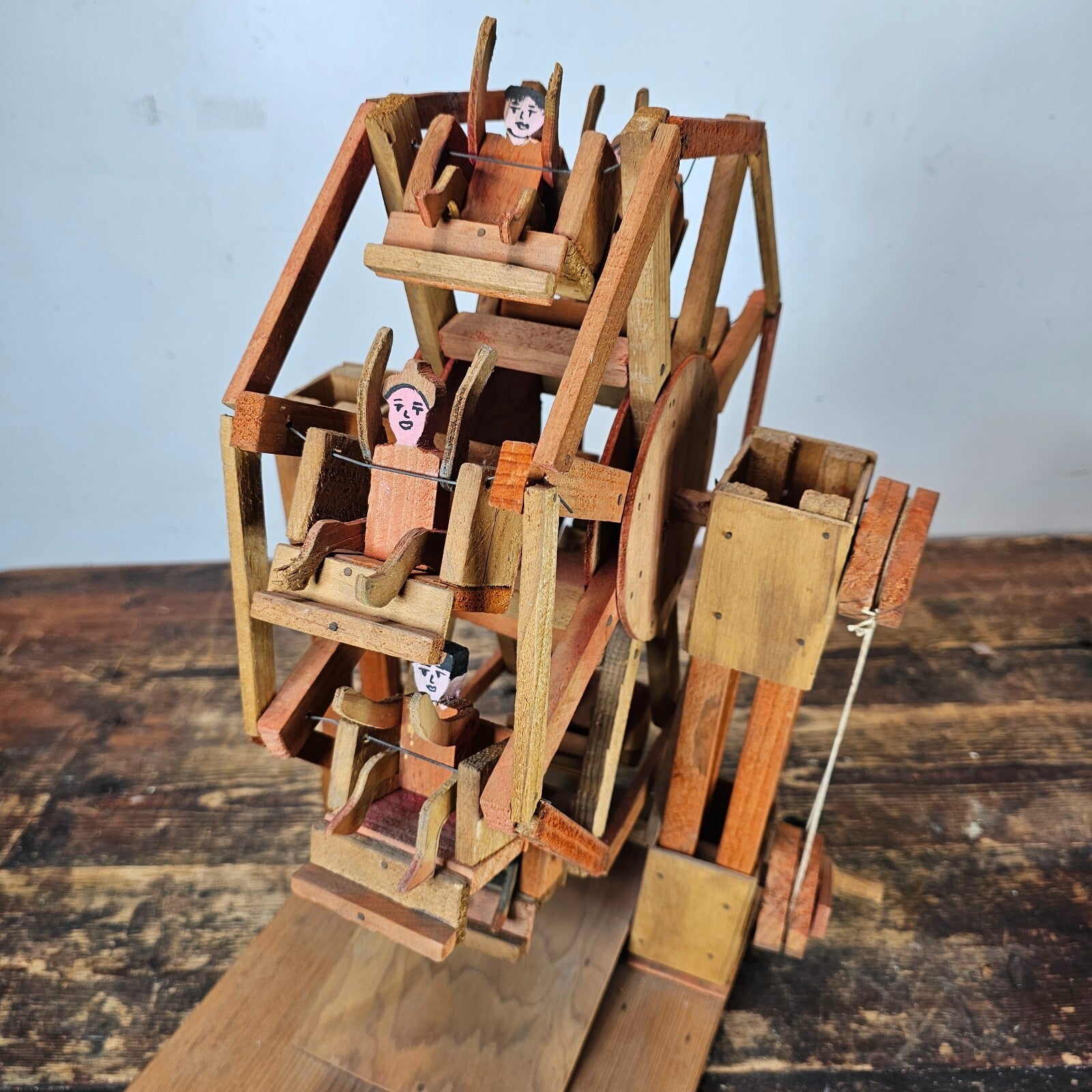 Vintage Mexican Folk Art Wooden Ferris Wheel