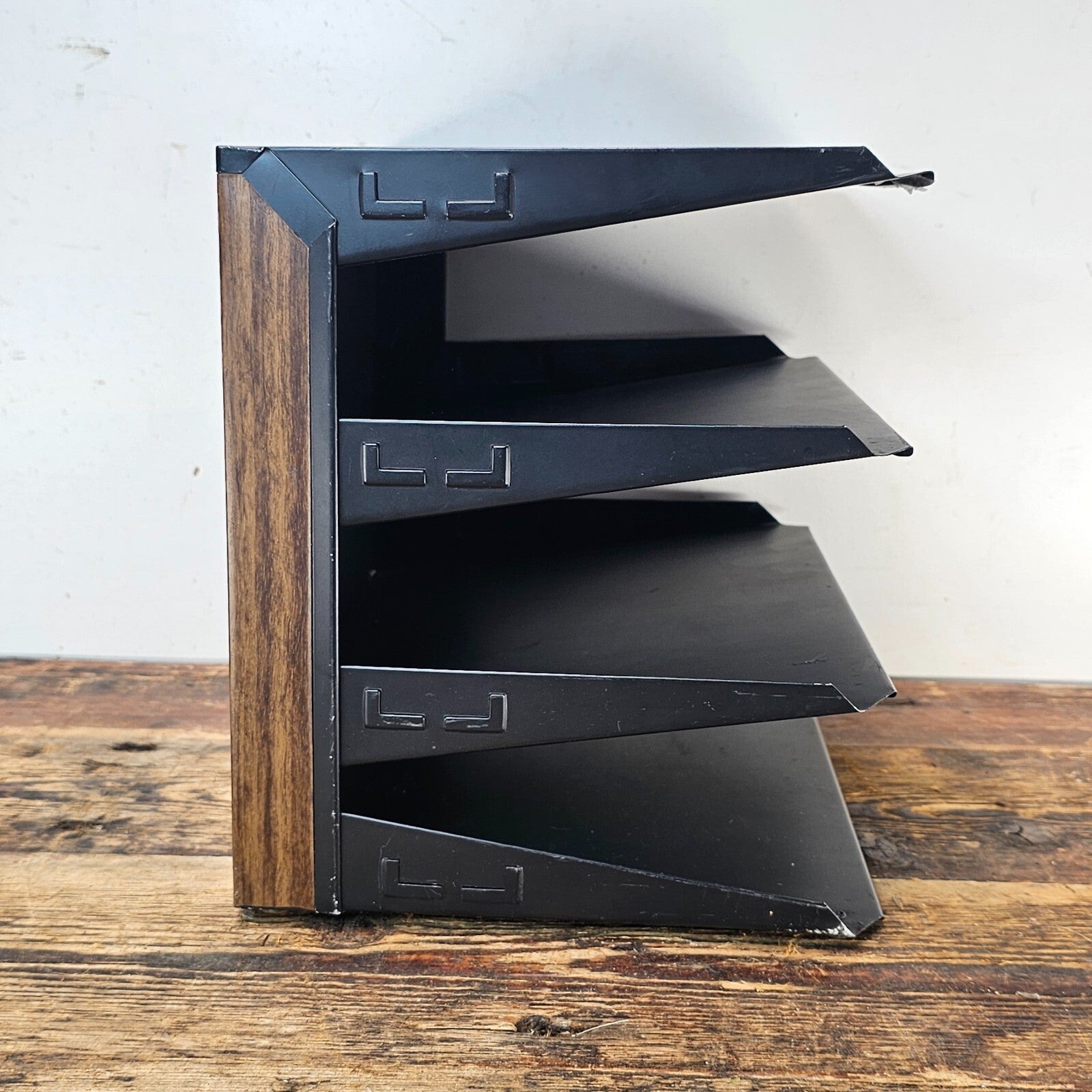 Vintage LIT-NING 4-Tier Desktop Steel File Organizer