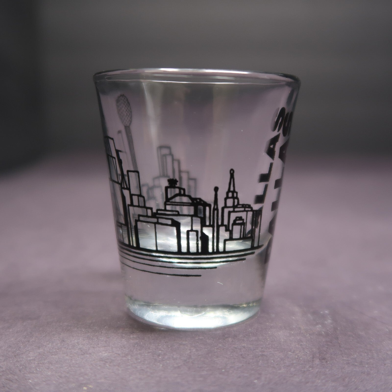Dallas Texas Skyline Graphics Shot Glass H 2.4"