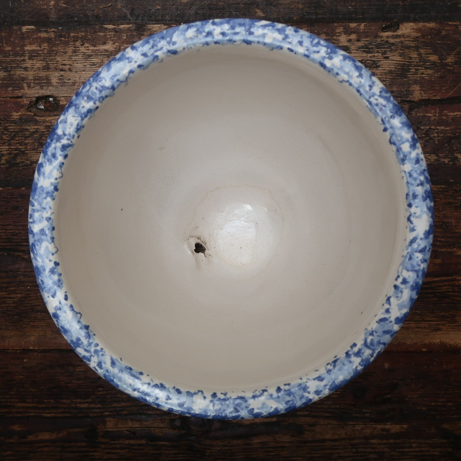 Porcelain Pot Attached Saucer Blue Yellow White Floral 9" x 9" x H 8"