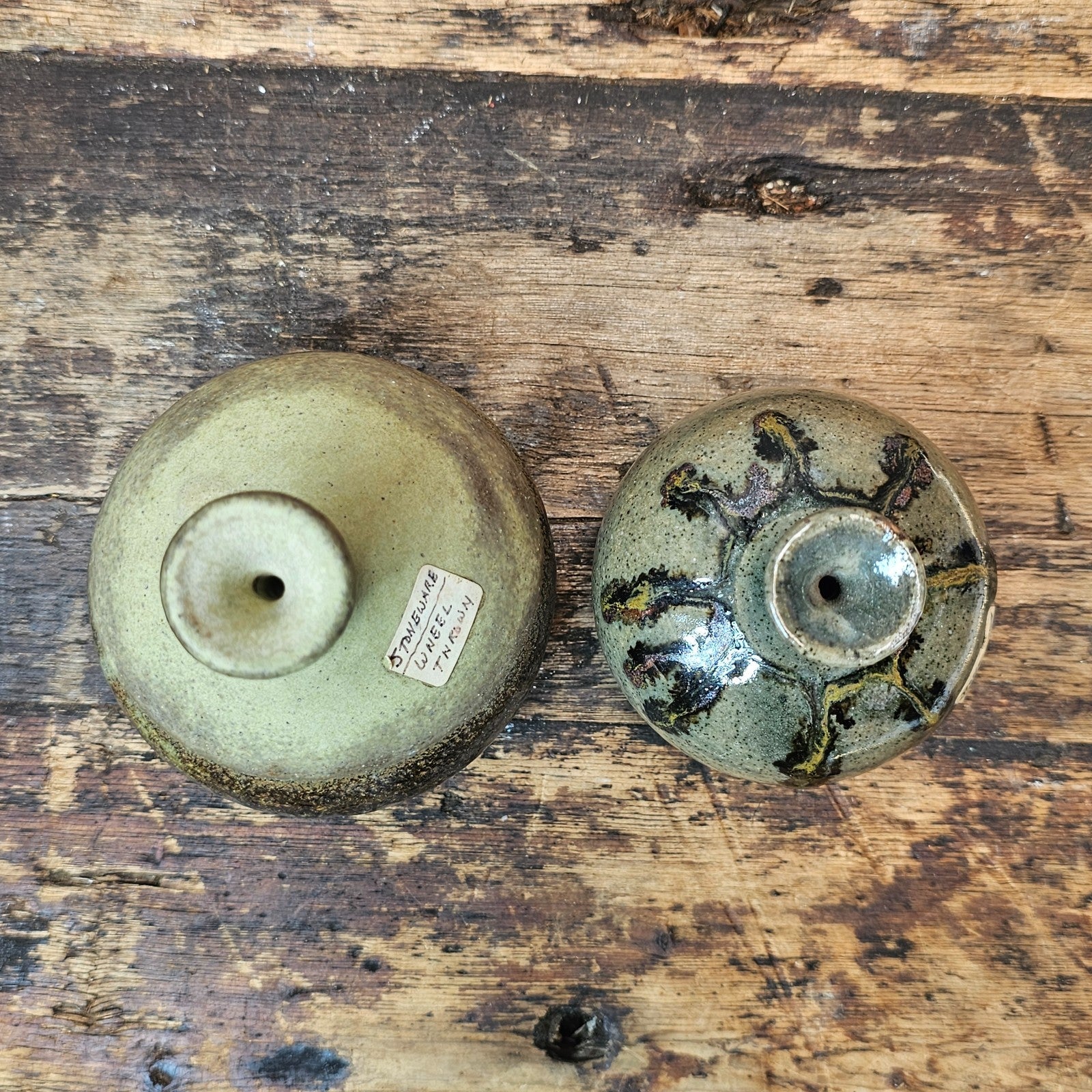 Matched Pair of Vintage Mid-Century Studio Pottery Bud Vases