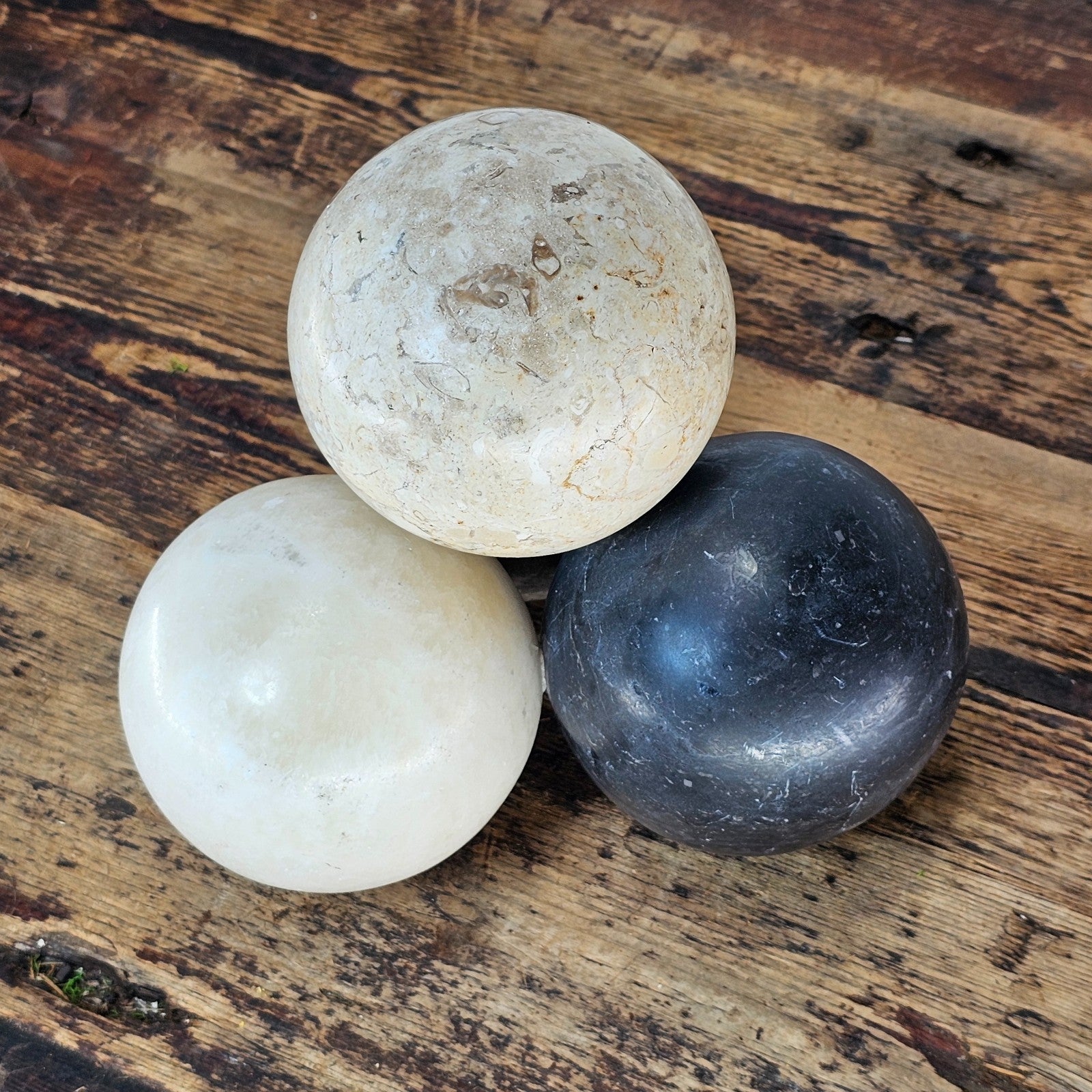 Vintage Marble Sphere Cluster Sculpture / Bookend / Paperweight (12 lb.)
