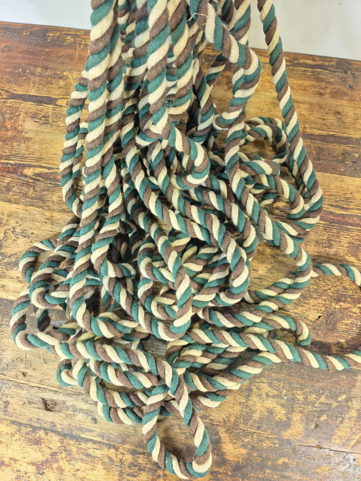 Ravenox 0.5" x 84' Twisted Cotton Rope | 3-Strand Made in USA Multi-Color Coil