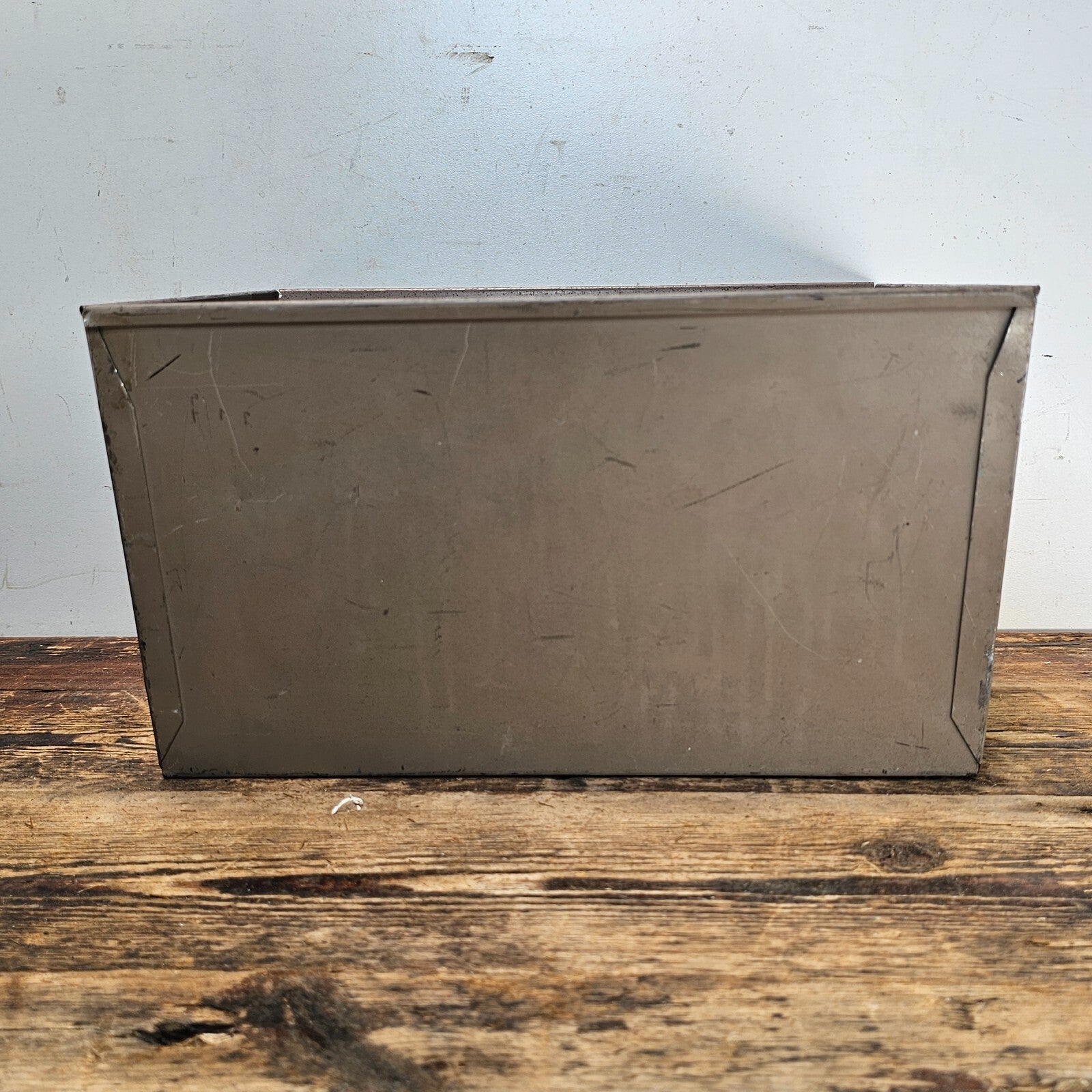 Vintage Industrial Metal Storage Bin by Hunt Manufacturing Co.