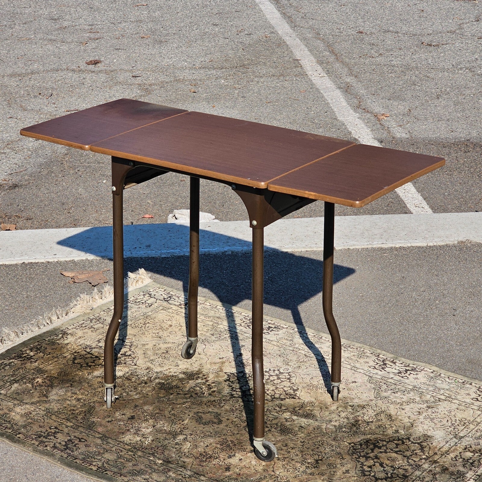 MASO Steel Products Rolling Drop Leaf Typewriter Table MCM