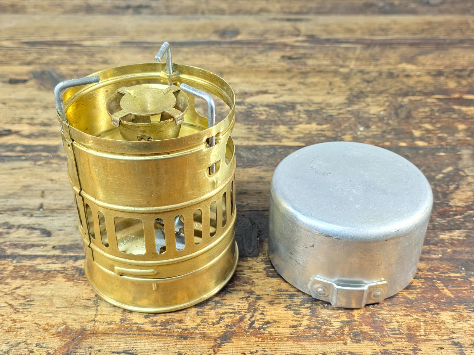 Vintage SVEA 123 brass camping stove — made in Sweden.