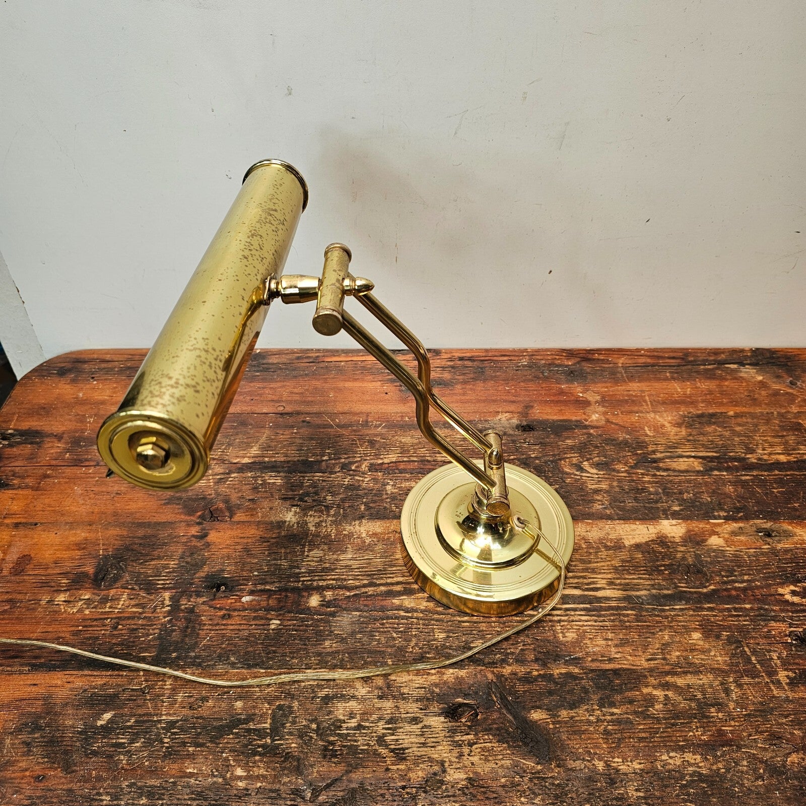 Vintage Brass Finish Bankers Desk Lamp