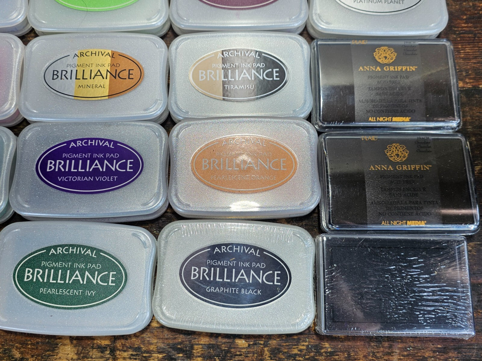 Mixed Lot of 57 Ink Pads Tsukineko Brilliance VersaMagic Fresco Chalk Finish