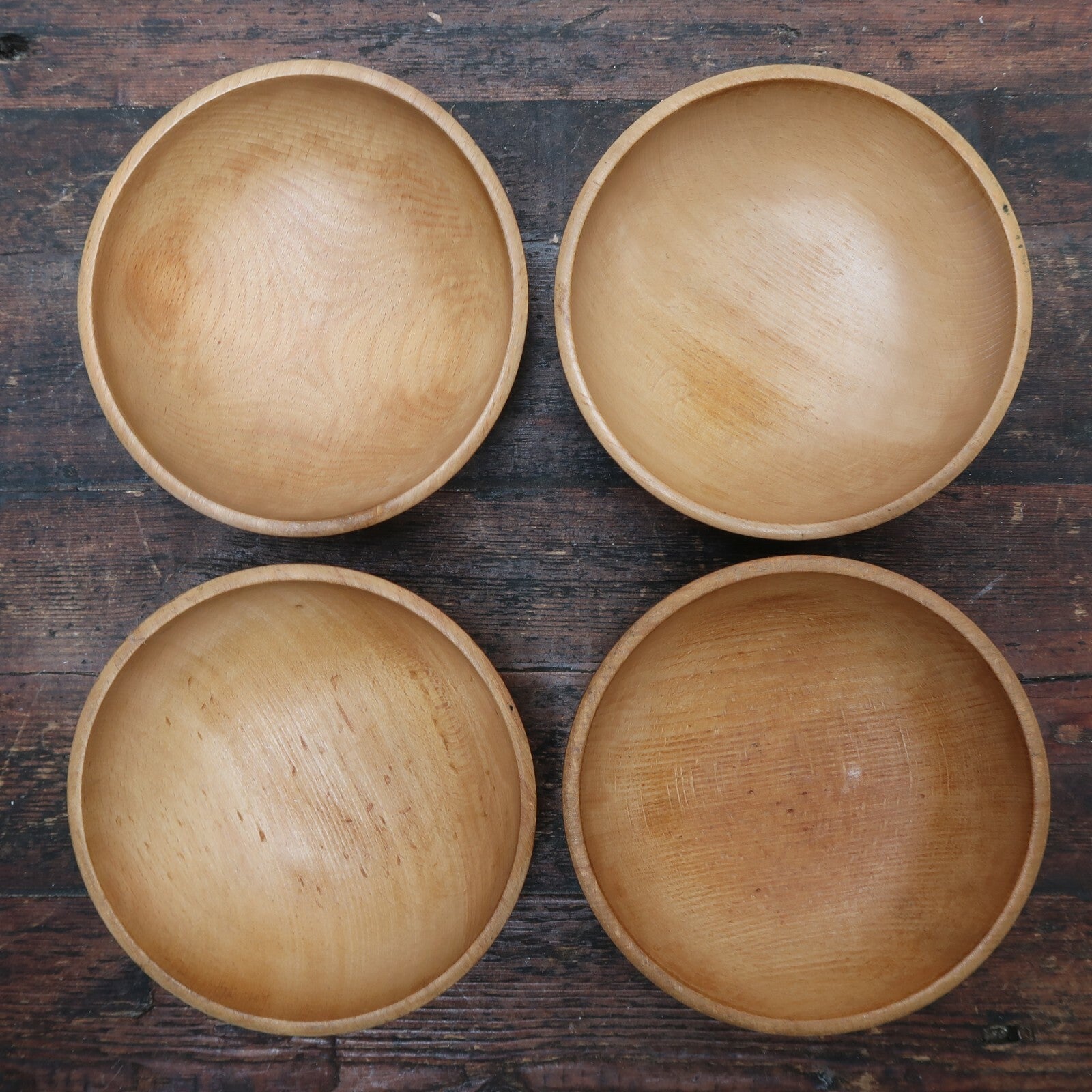 Vintage Wooden Bowls Made By Matsumoto Aizuwakamatsu City in Japan