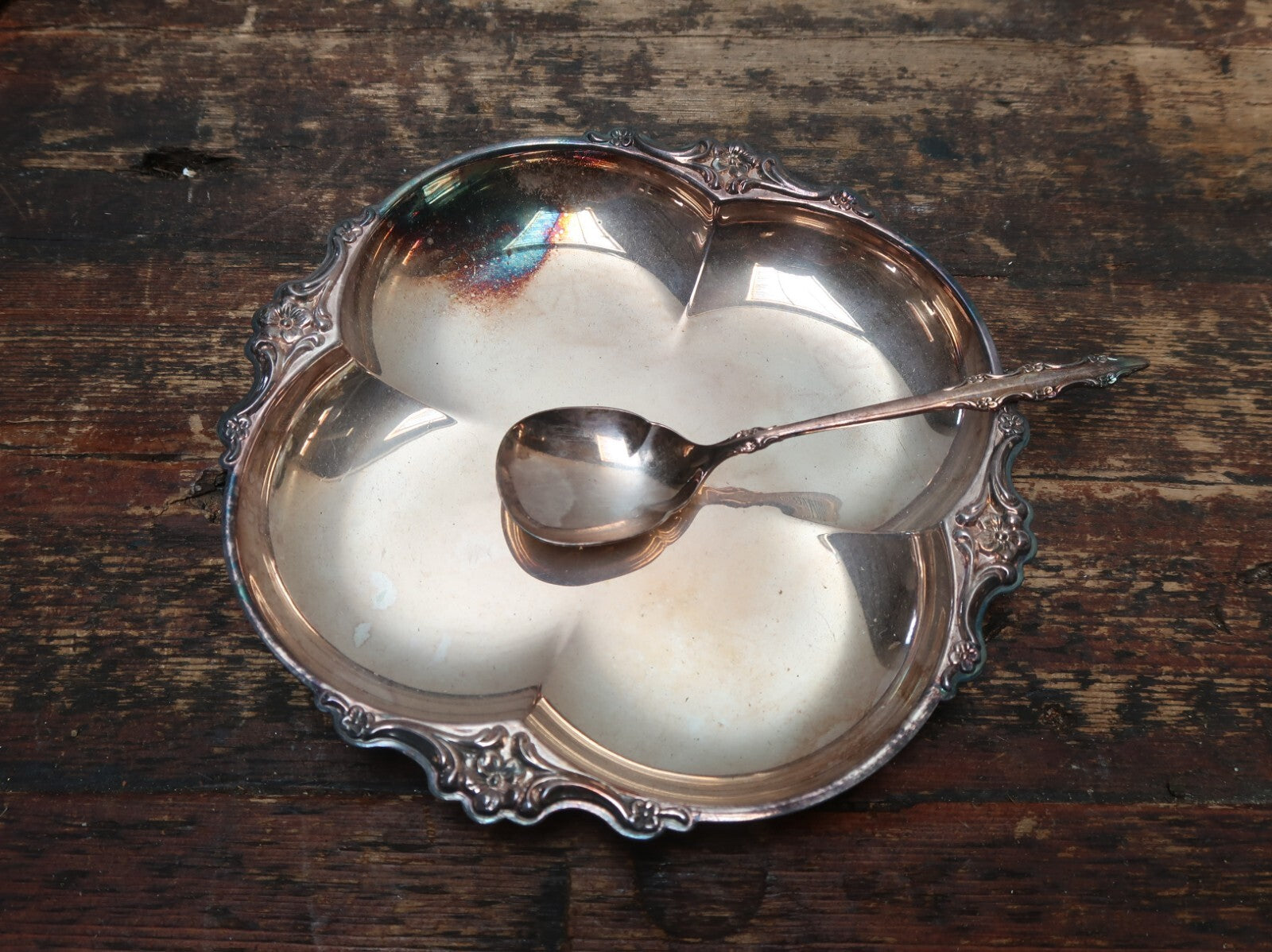 International Silver Co DeepSilver Empress Party Set Relish Tray & Spoon Set