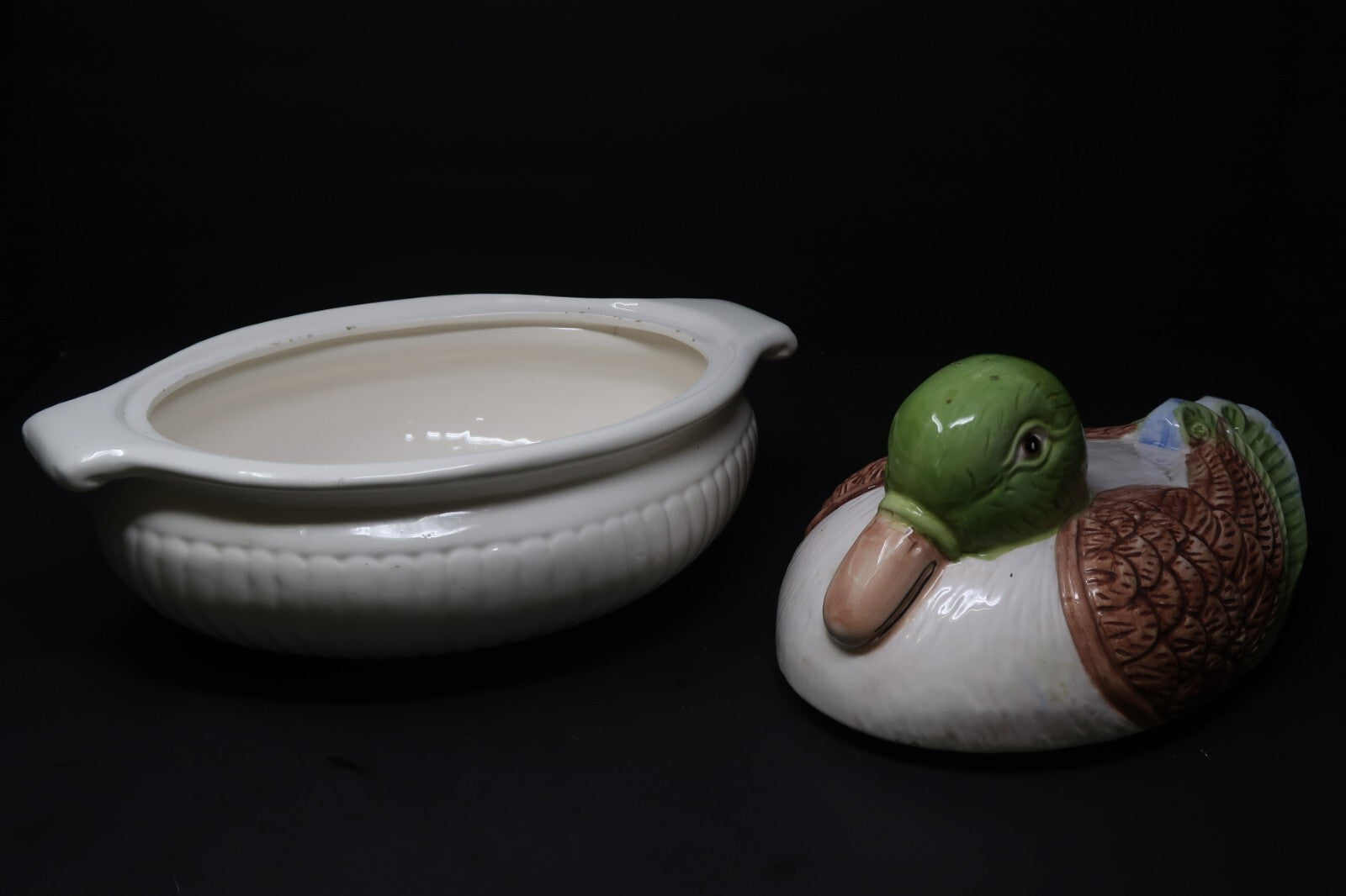 Mallard Duck Cookie Jar Canister Mallard Resting L 13" x W 8" x H 8.5"