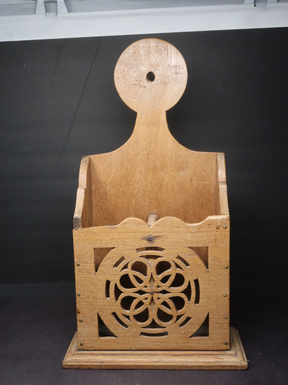 Antique Handmade Wood Mail Box Wall Letter Sorter 10.5" W x 4.75" D x 18.75" H