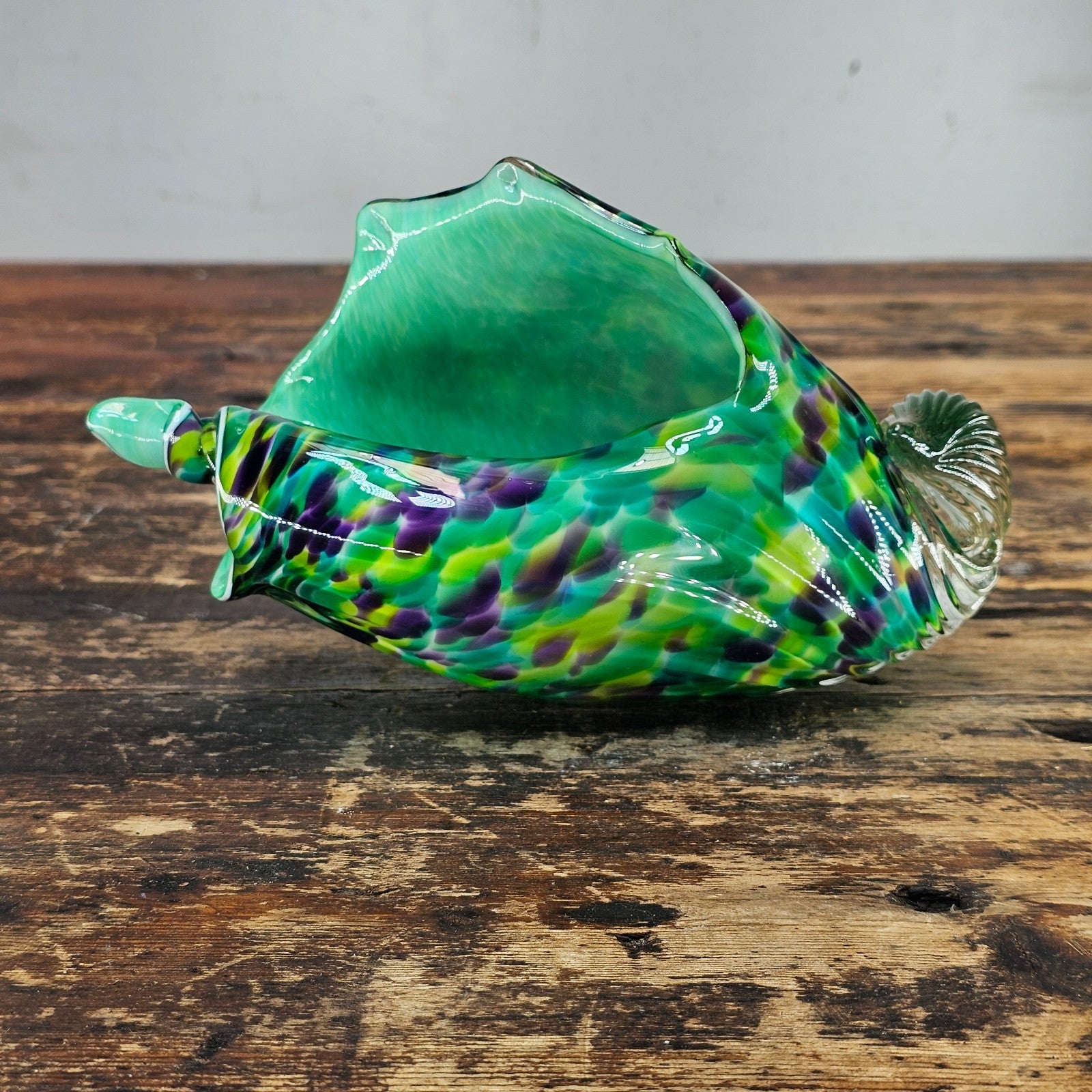 David Smith Blowing Sands Studio Art Glass Conch Shell Sculpture