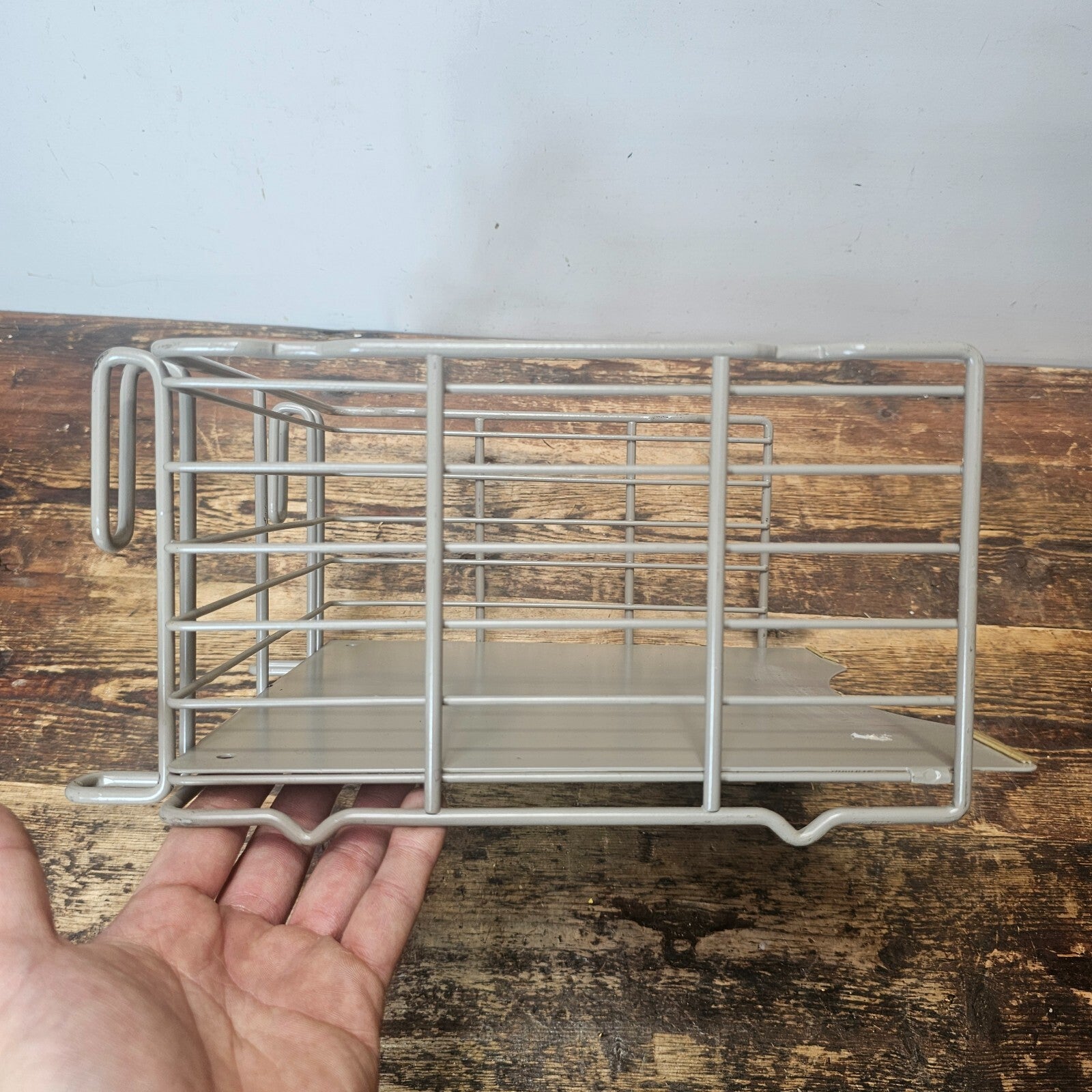Vintage Steel Wire Stackable / Wall Mountable Storage Basket Organizer Set