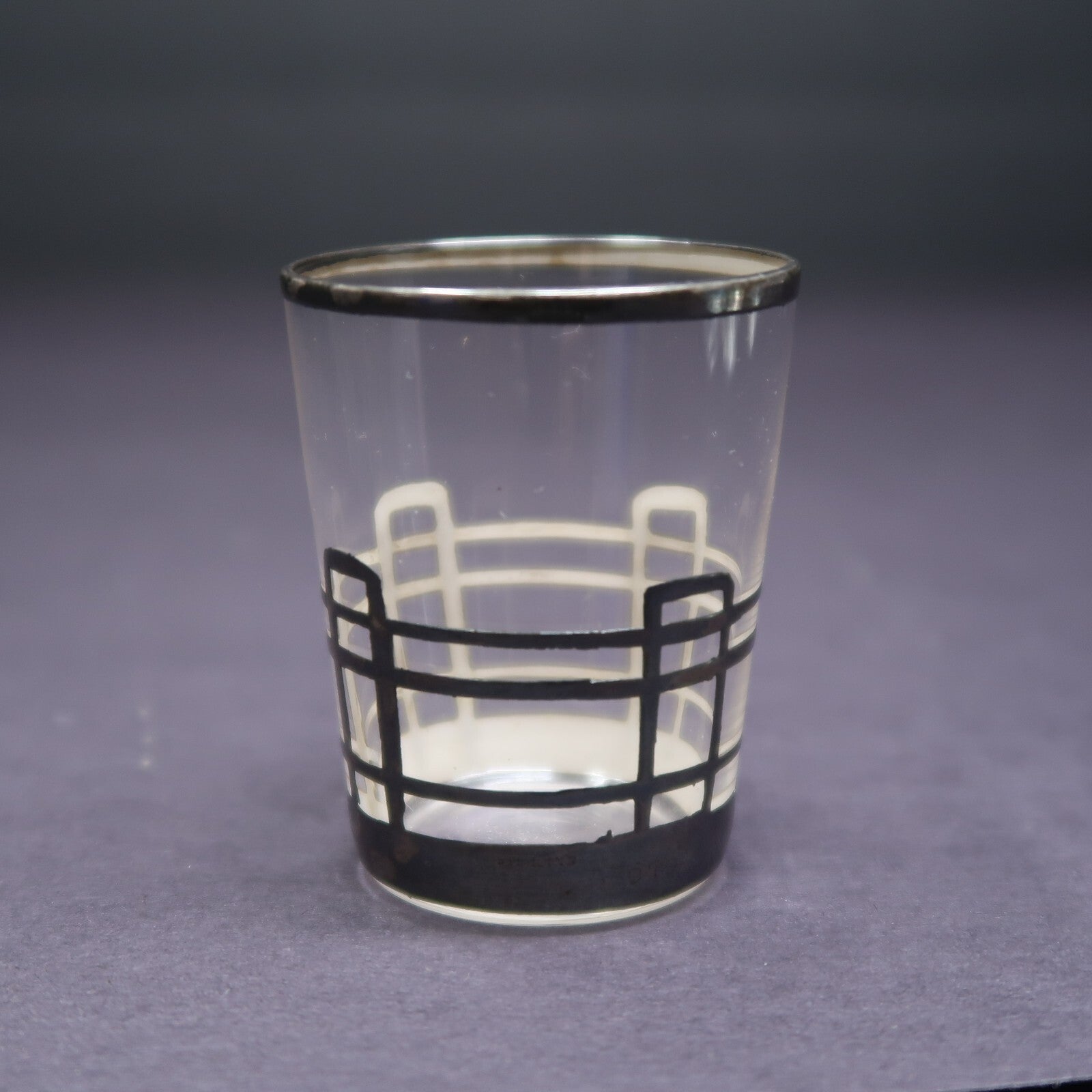 SIlver Rimmed Shot Glass H 2.3"