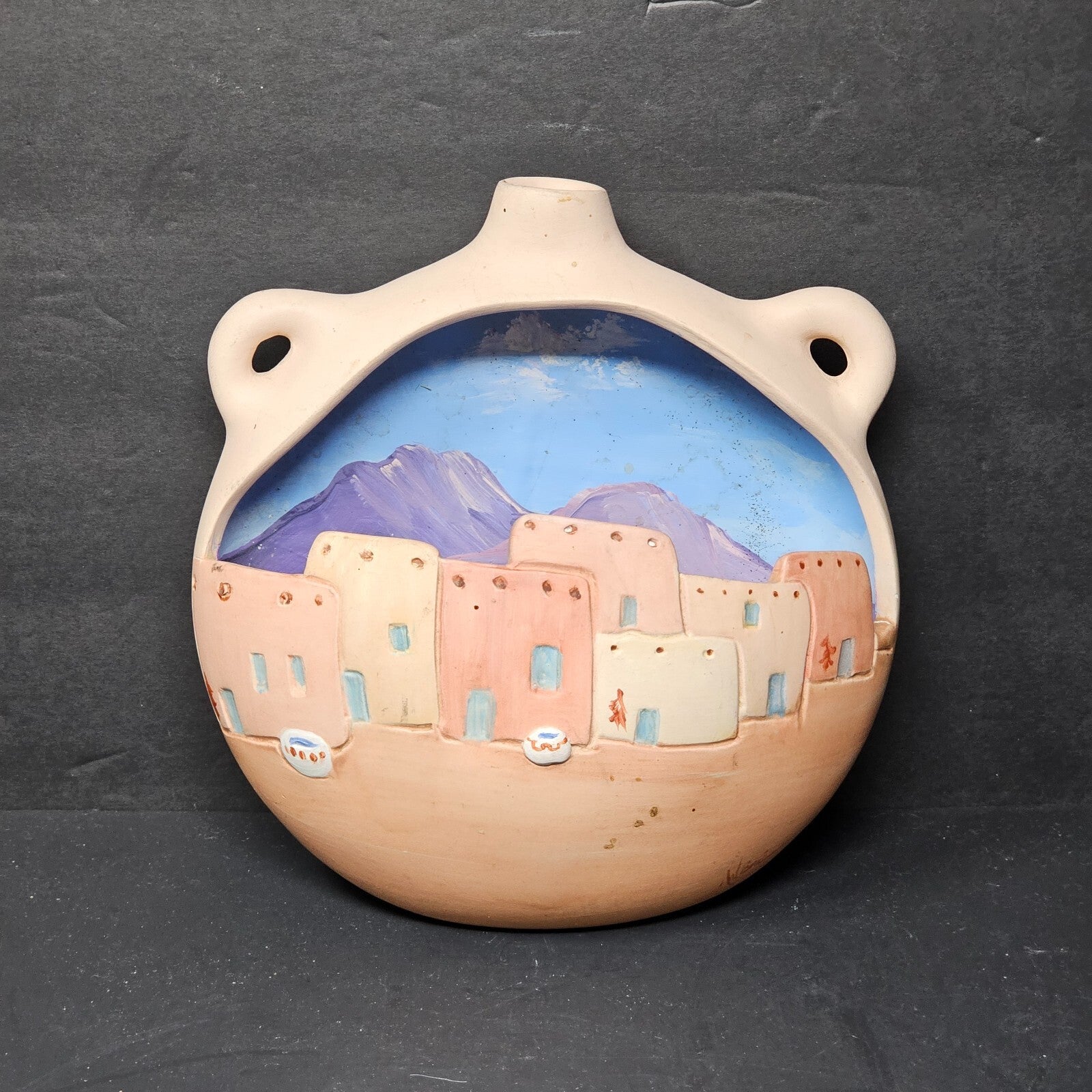 Hand Painted Native American Ceramic Hanging Signed