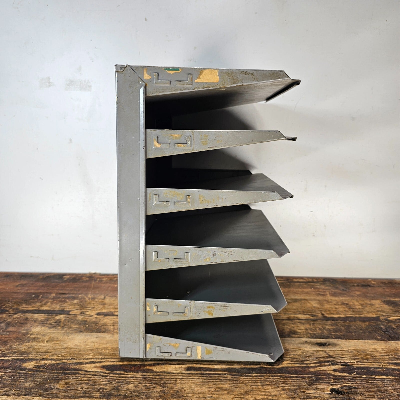 Vintage 6-Tier Wall-Mounted / Desktop Steel File Organizer