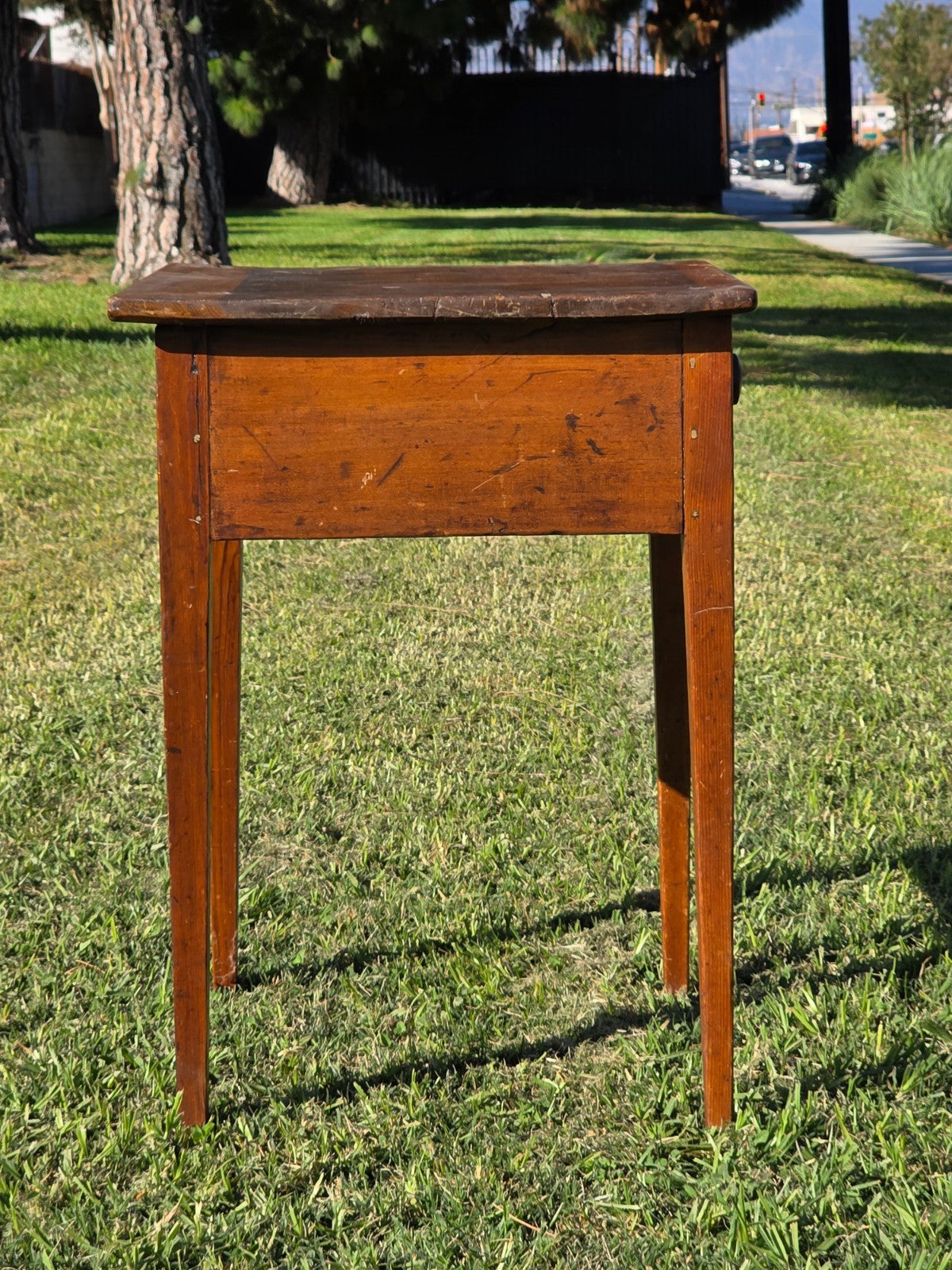 Antique New England Cherry One-Drawer Work Table c.1820s Original Mushroom Knob