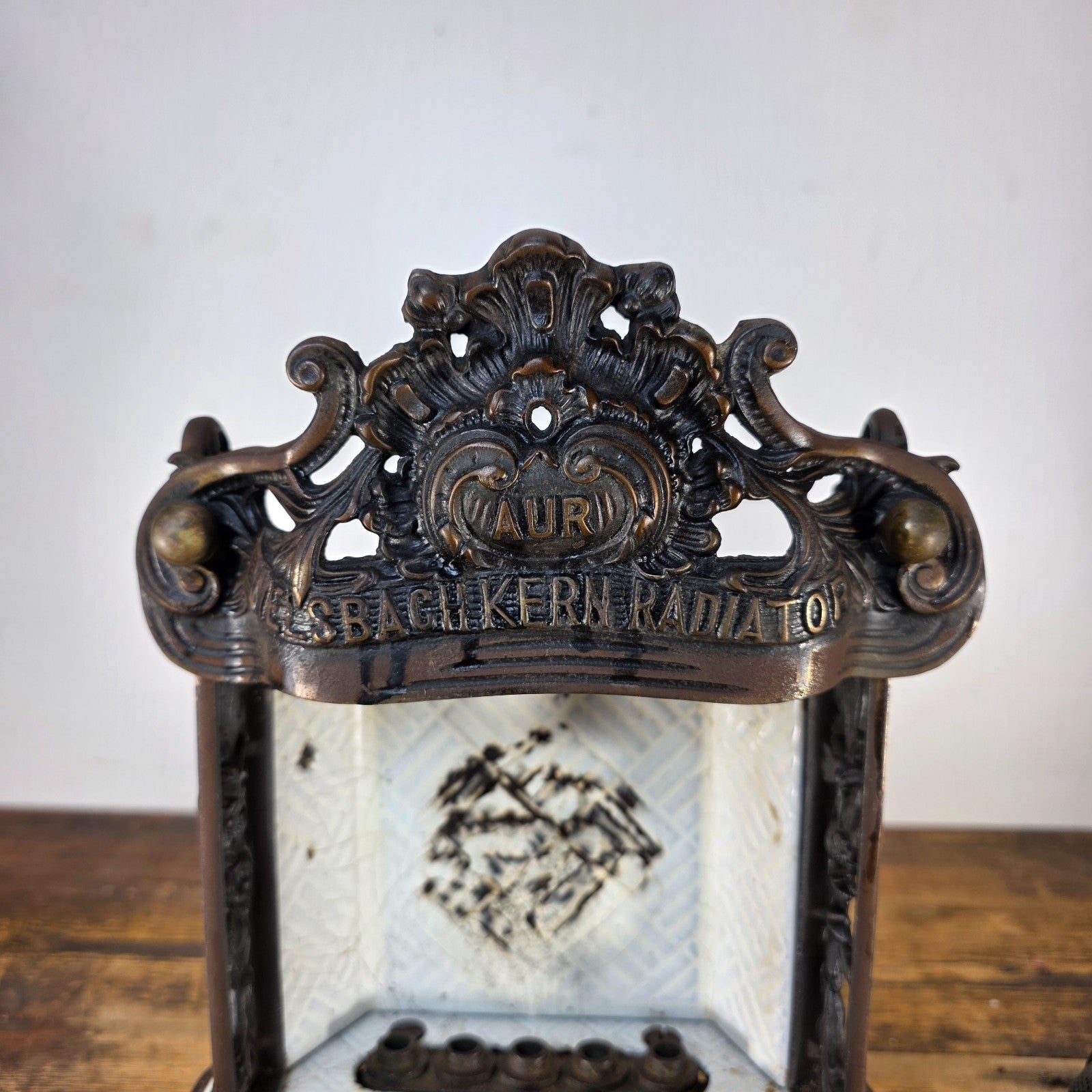 Antique Welsbach "Kern Radiator" Ornate Cast Iron Gas Heater (c.1895–1915)