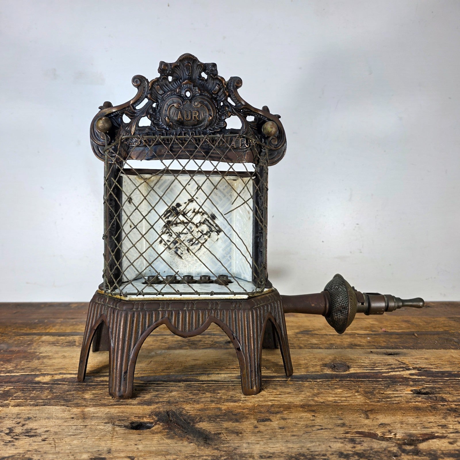 Antique Welsbach "Kern Radiator" Ornate Cast Iron Gas Heater (c.1895–1915)