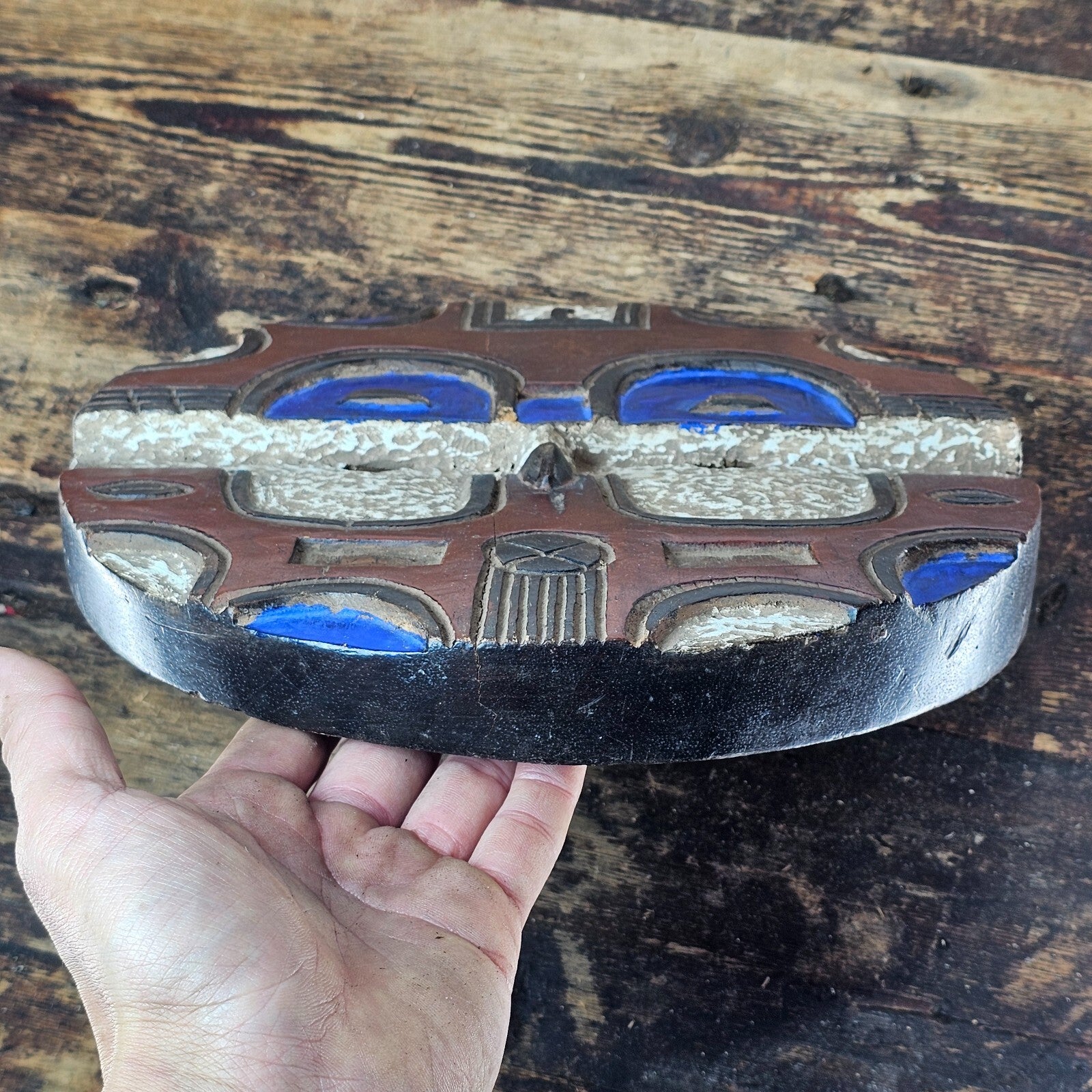 African Teke Face Mask From the Congo Republics And Gabon Kidumu 11" Diam x 2"D