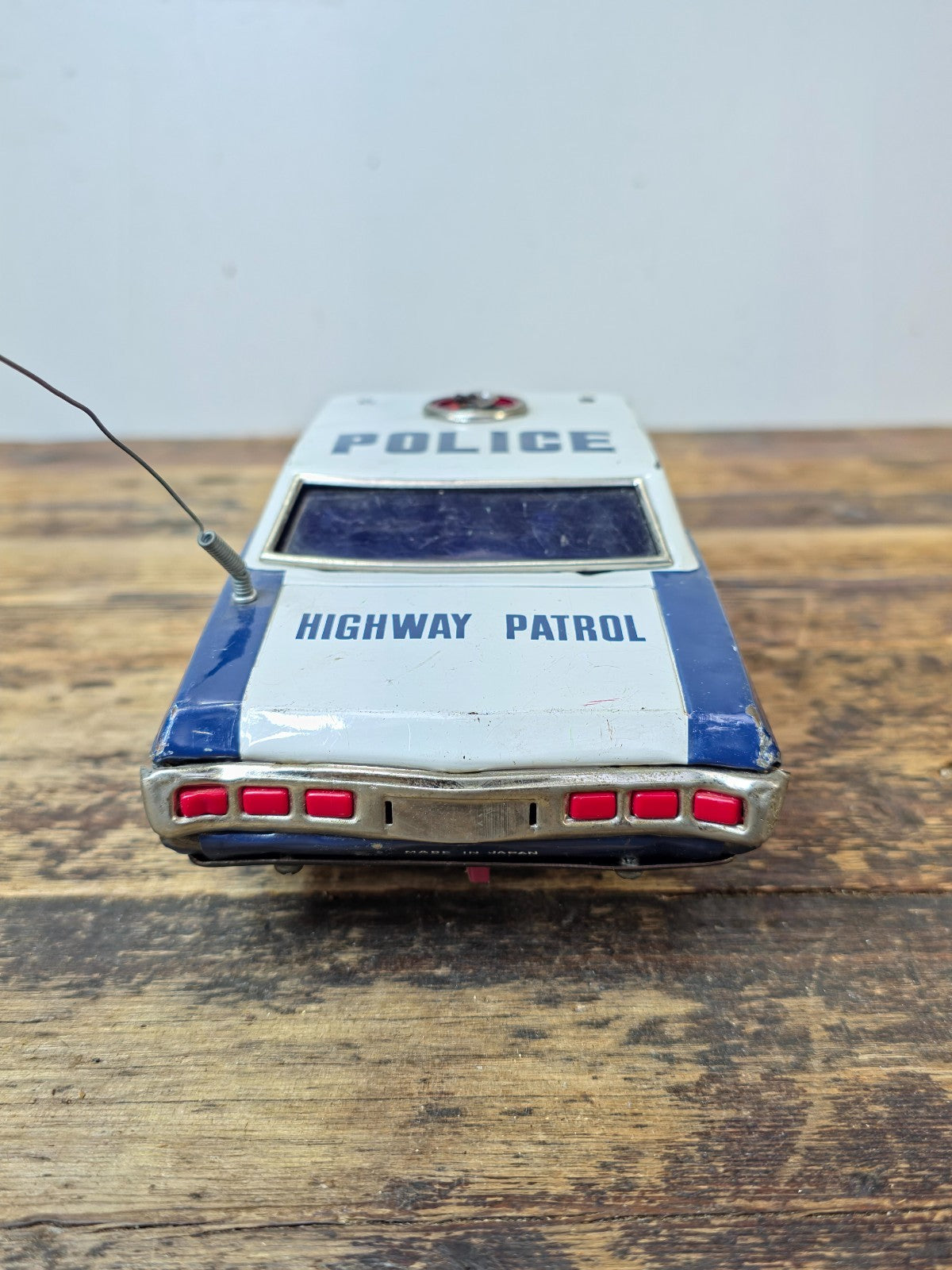 Vintage Tin Police Car Highway Patrol — Made in Japan, 1960s, Parts Only