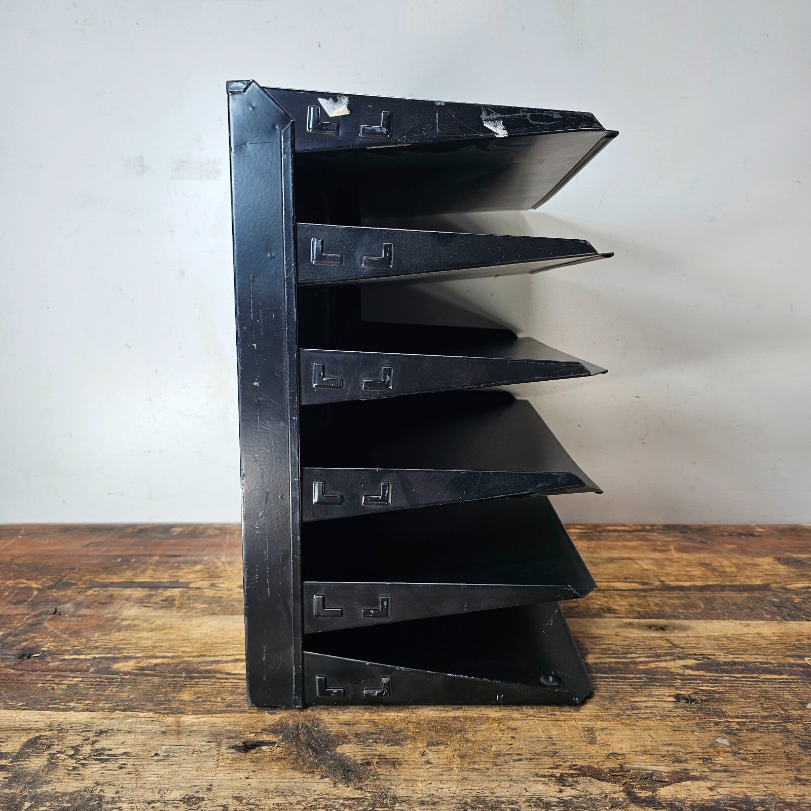 Vintage Steelmaster Lit-Ning 6-Tier Wall-Mounted / Desktop Steel File Organizer