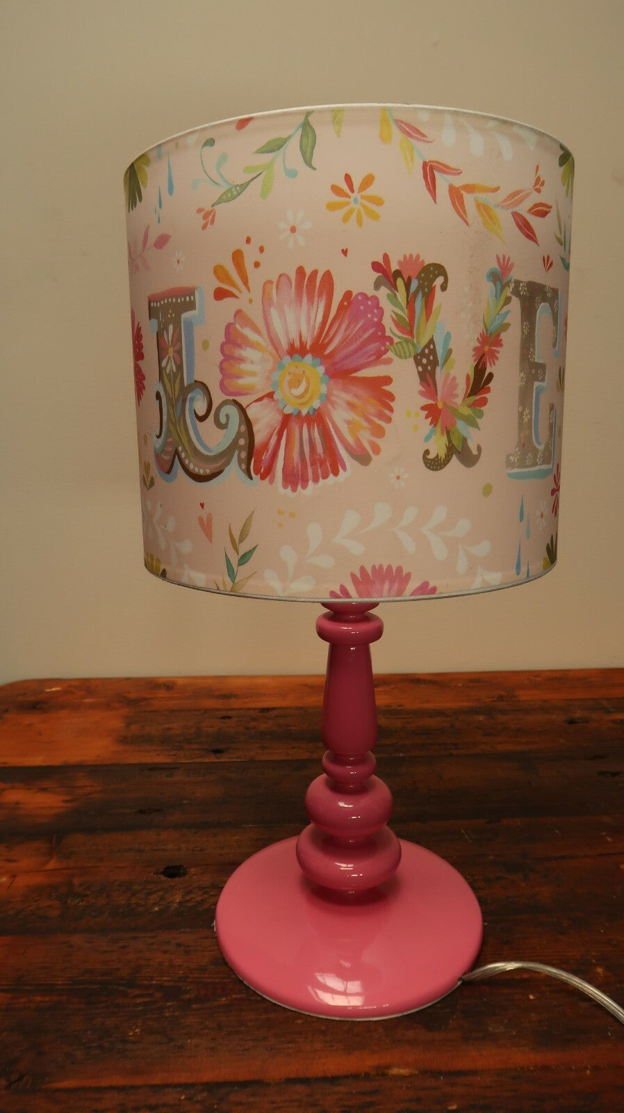 Oopsy Daisy Fine Art For Kids Table Lamp " Love "
