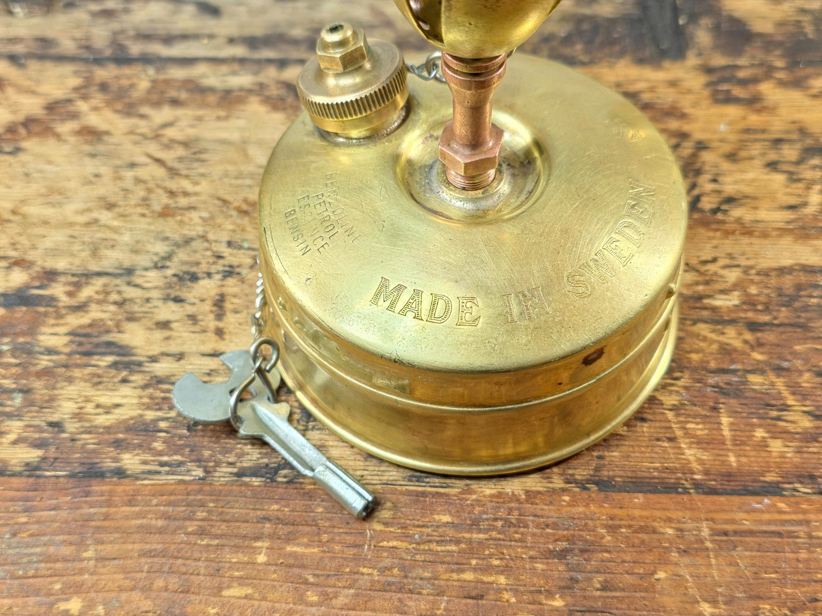 Vintage SVEA 123 brass camping stove — made in Sweden.