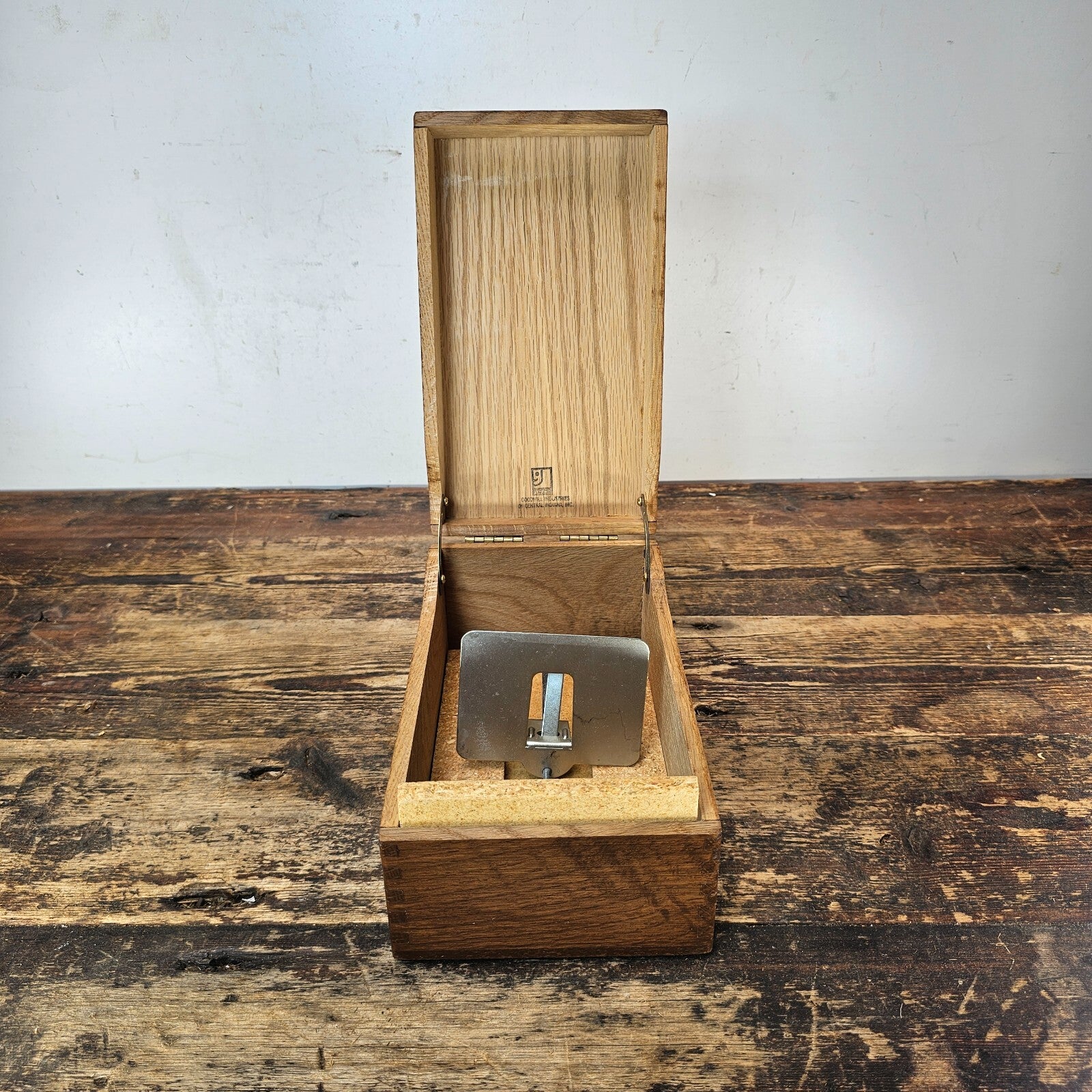 Vintage Wooden Index Card File Box - Goodwill Industries (1974-1992)