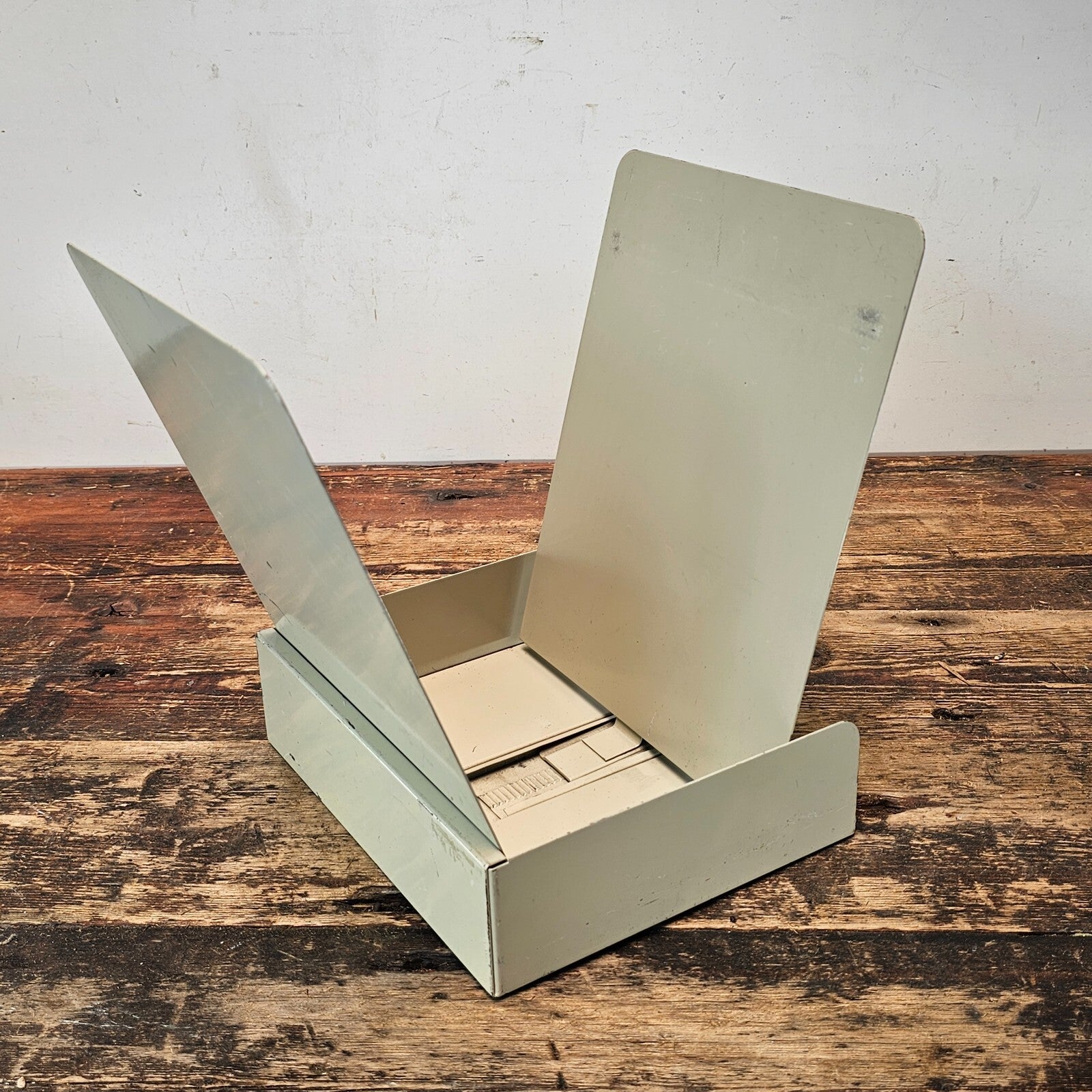 Vintage Mid-Century Metal File Organizer in Light Beige