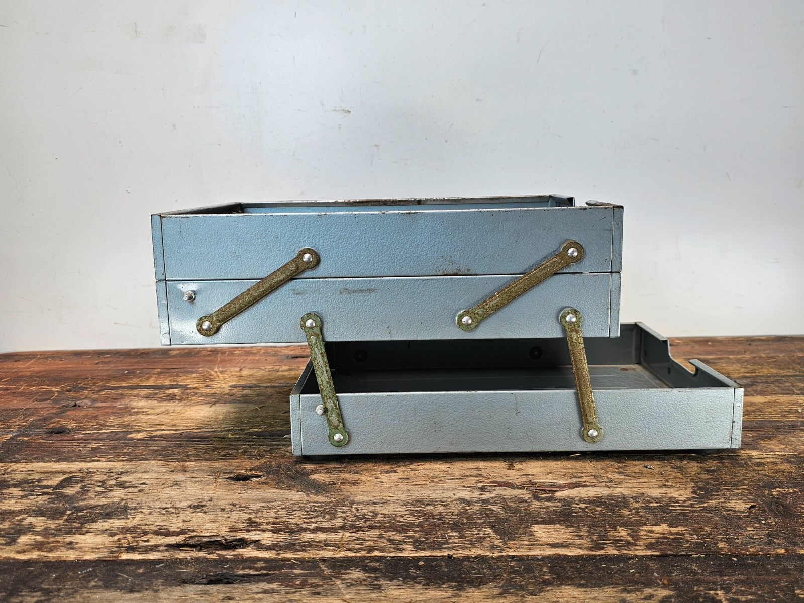 Vintage CARL 3-Tier Steel Letter Tray Made In Japan