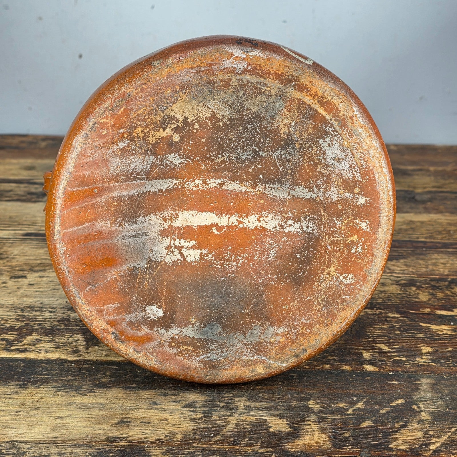 Vintage Mexican Hand-Painted Terracotta Storage Jar/ Folk Art Pottery
