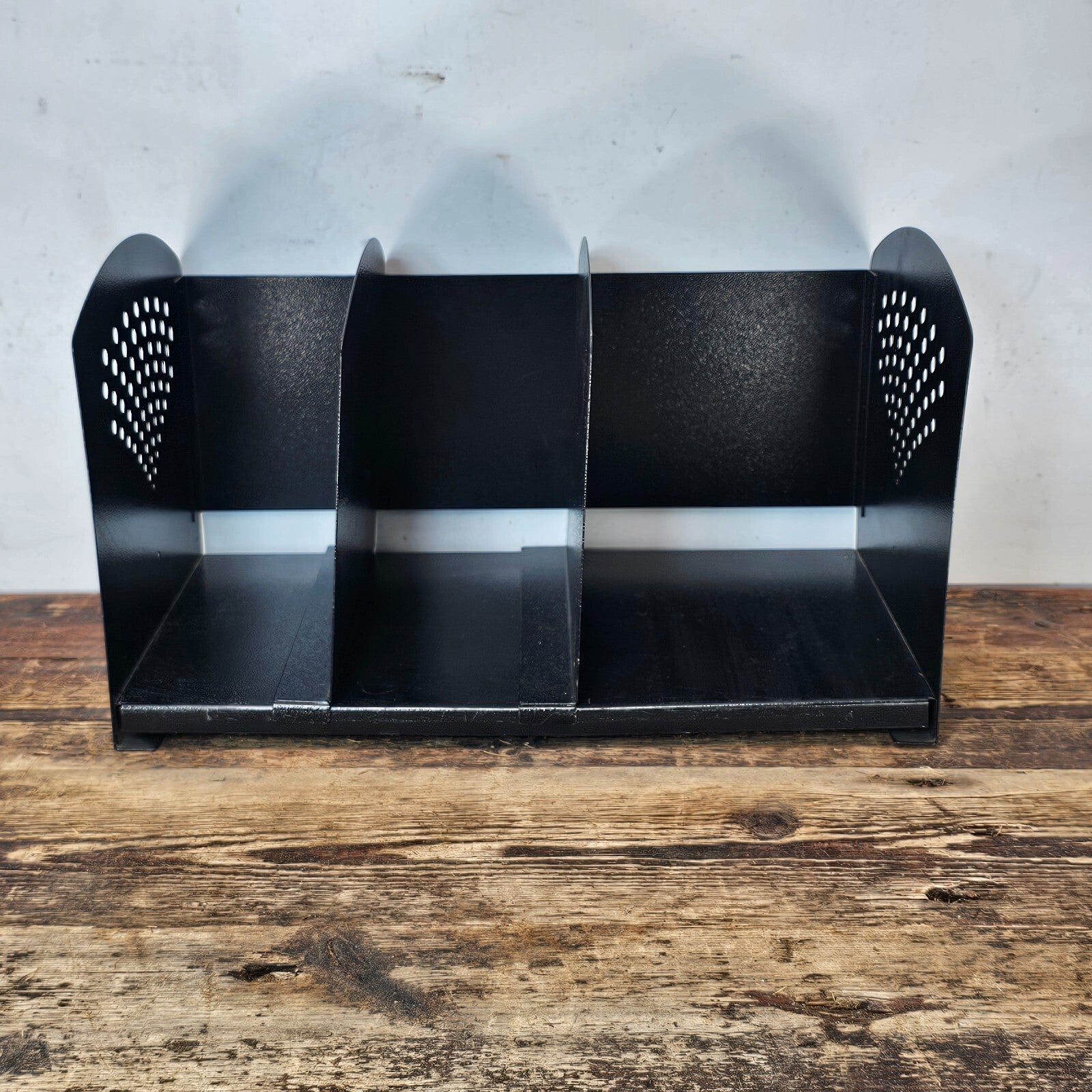 Vintage Black Metal Desk Organizer