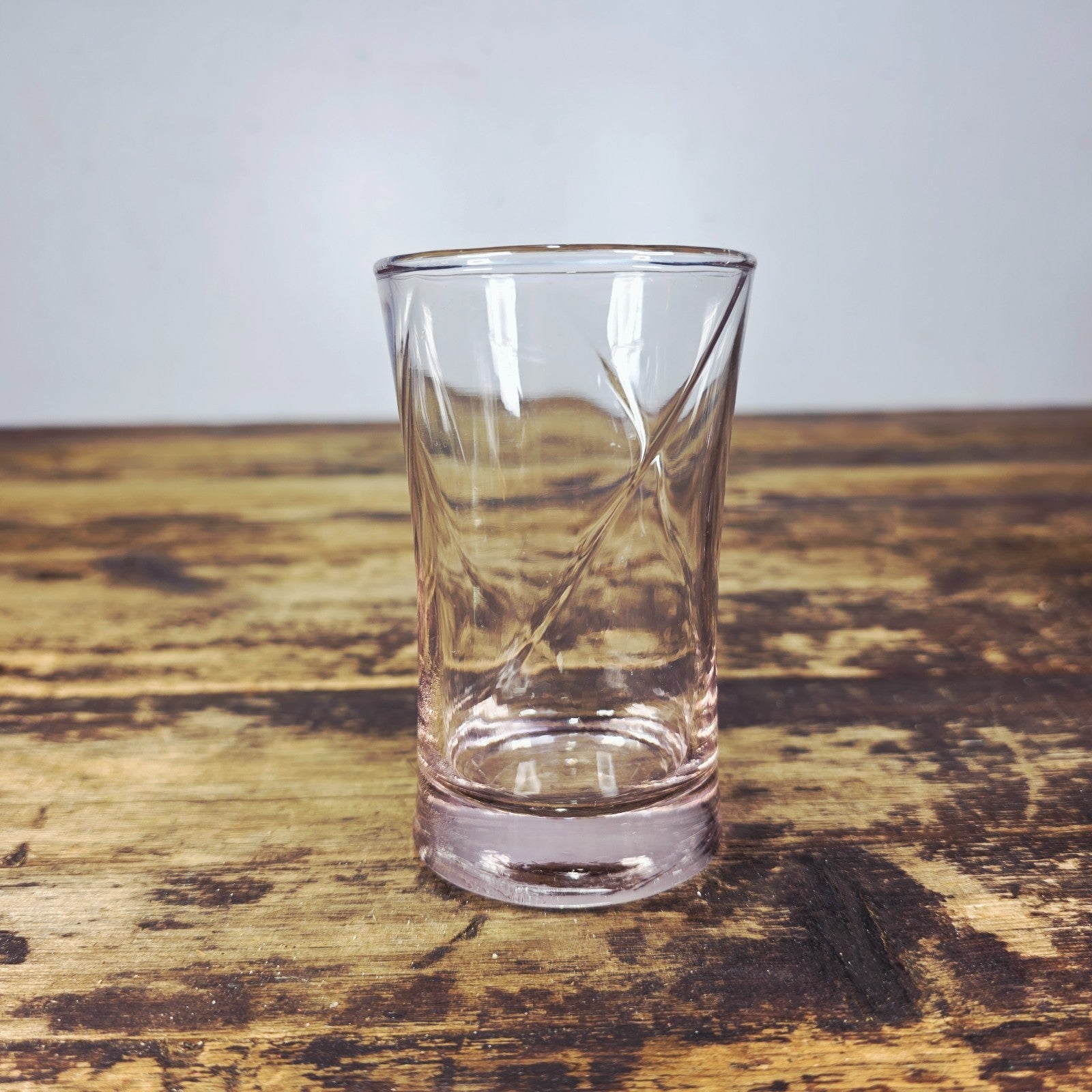 Vintage Blush Pink Swirl Glass Tumblers – Set of 3 (6 oz. each)