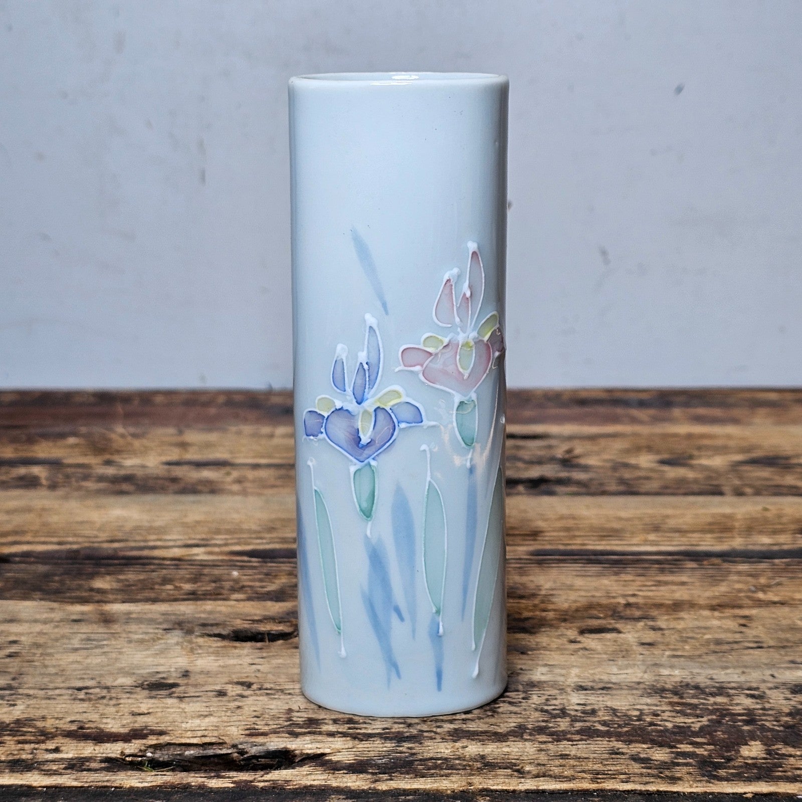 Vintage Otagiri Japan Floral Lite Hand Painted Vase