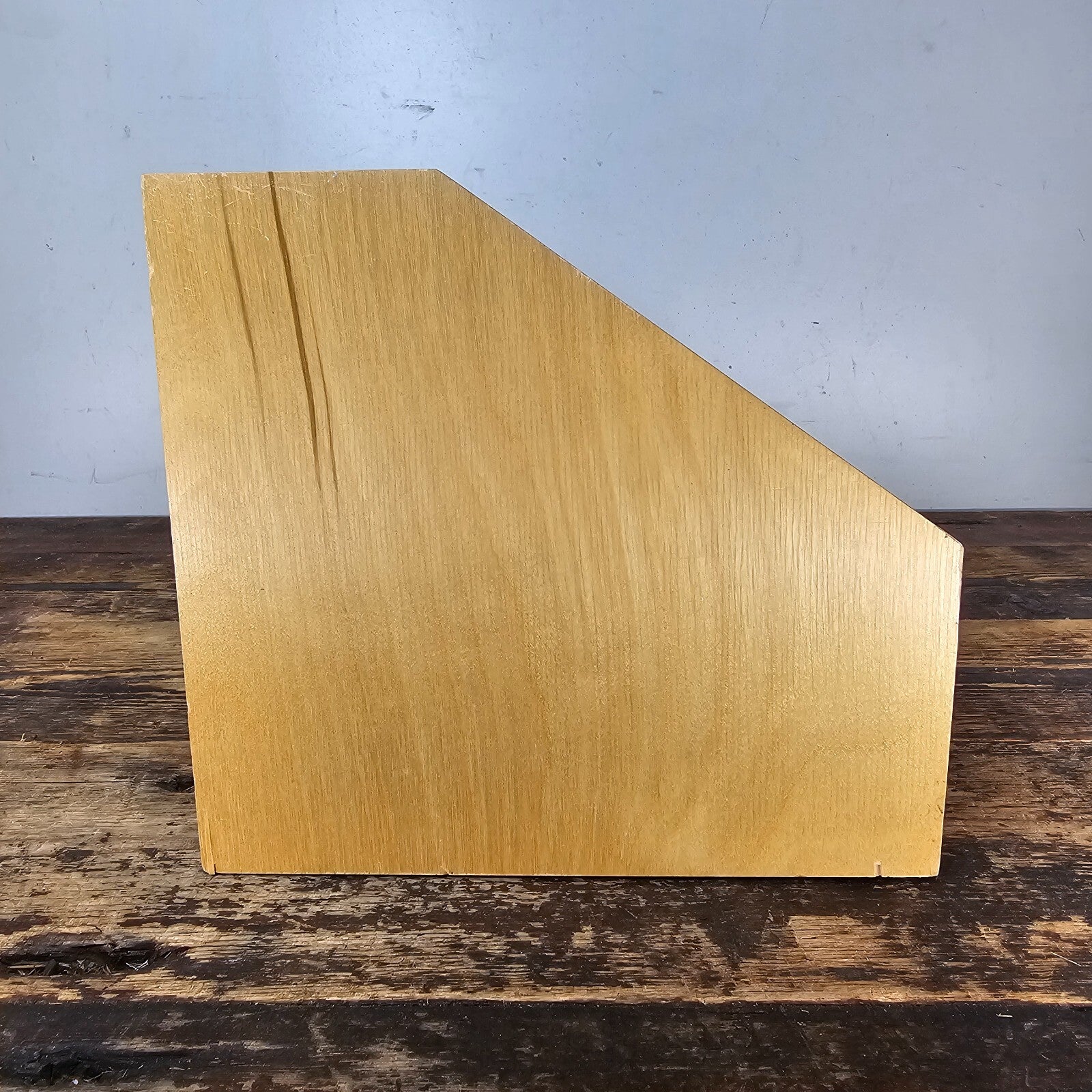 Slanted Front Wooden Desk Organizer 11"W x 8.75"D x 8"H