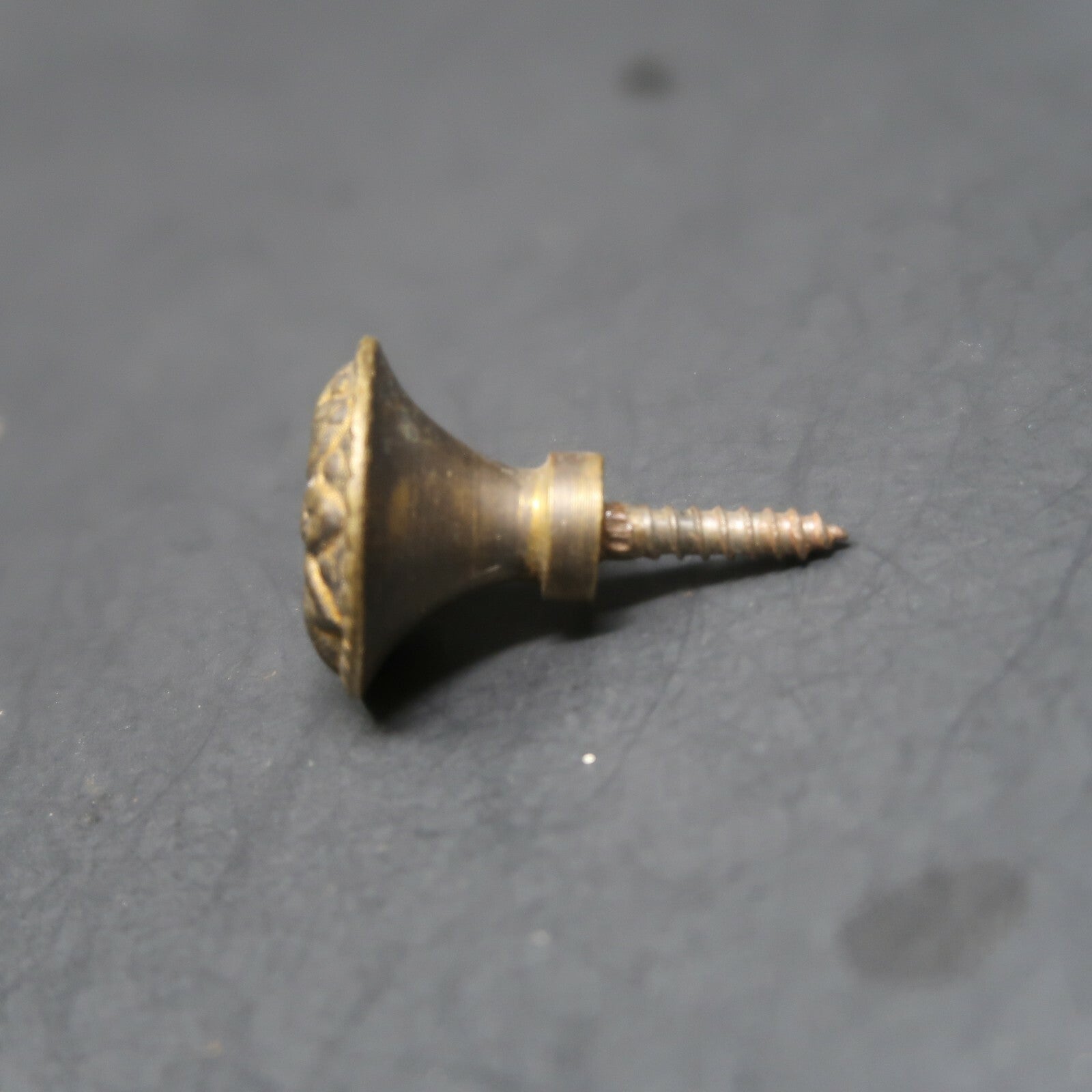 Set of 2 Small Antique Ornate Brass Drawer Pulls with Screws