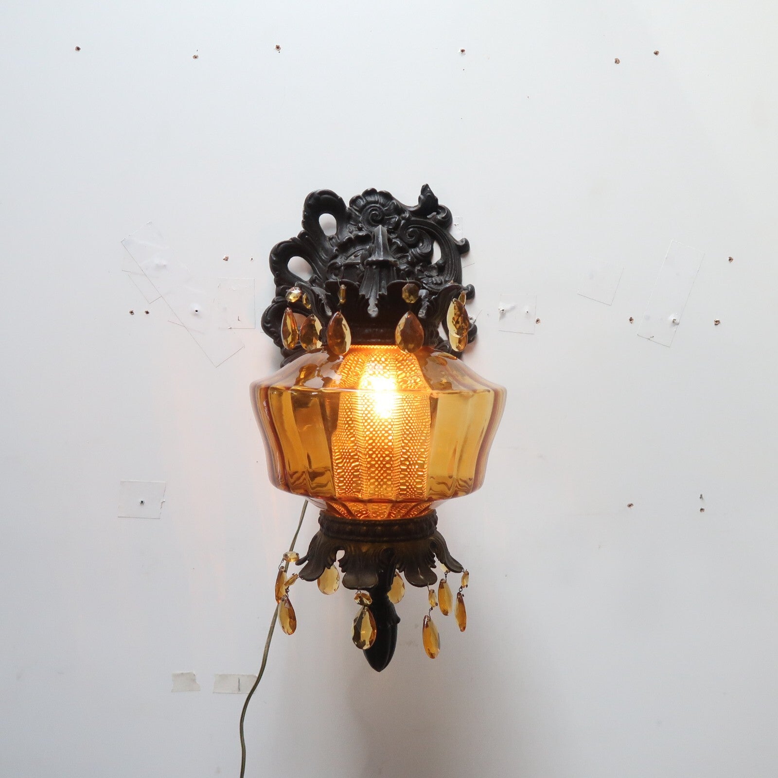 Vintage MC. Co. GIM Wall Sconce Wire Electric Wall Hanging Lamp 1950s