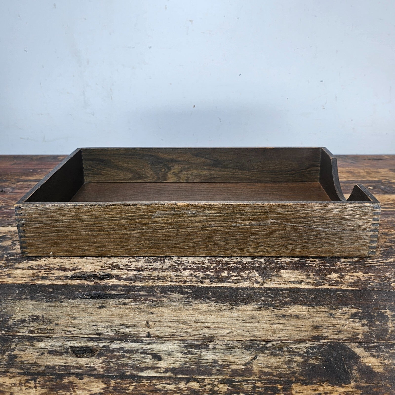 Vintage Hedges Files "The Line" No. 1722 Oak Wood Paper Tray