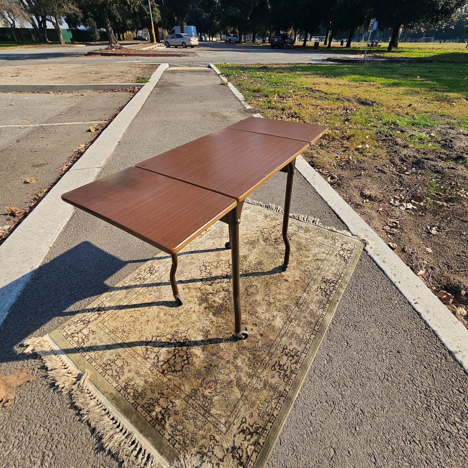 MASO Steel Products Rolling Drop Leaf Typewriter Table MCM