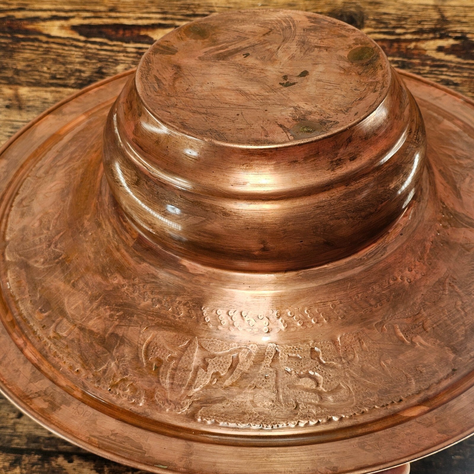 Antique Islamic Indo-Persian Copper Ablution Basin | Decorative Ritual Vessel