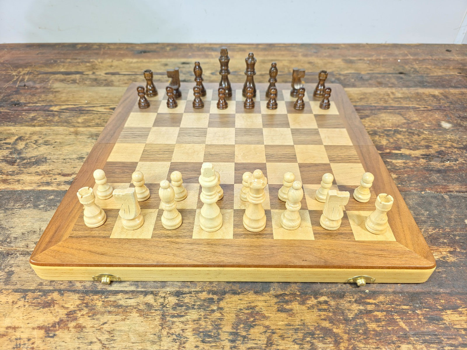 Handcrafted Wooden Folding Chess Set | 34 Pieces (Includes Extra Queens)