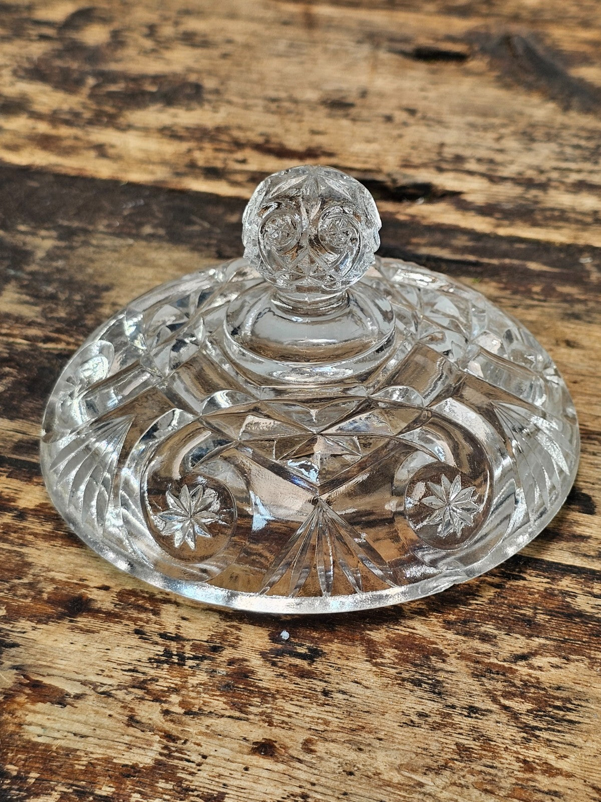 Antique EAPG Pressed Glass Biscuit Barrel / Candy Jar 9.5"H