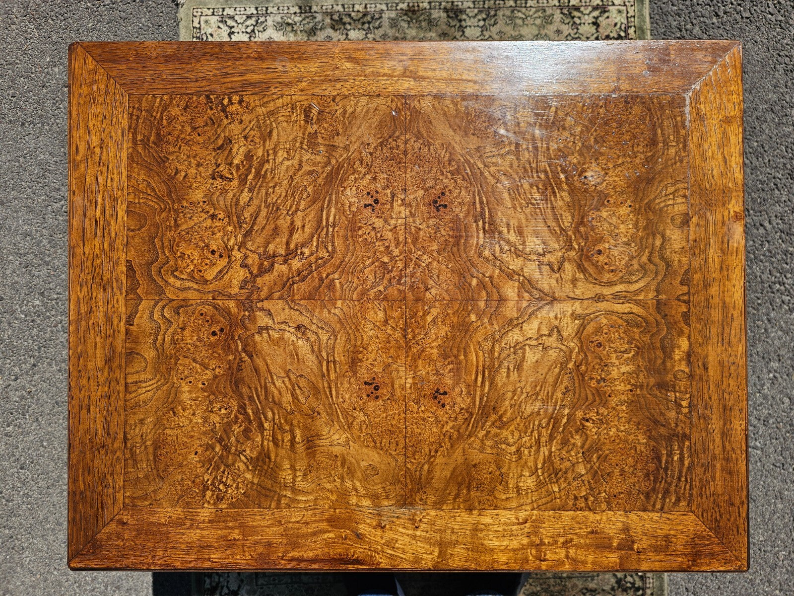 Altavista Lane Burled Walnut Rustic End Side Table 1950's