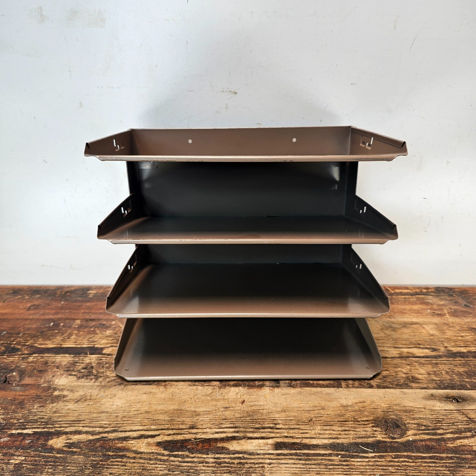 Vintage 4-Tier Wall-Mounted / Desktop Steel File Organizer